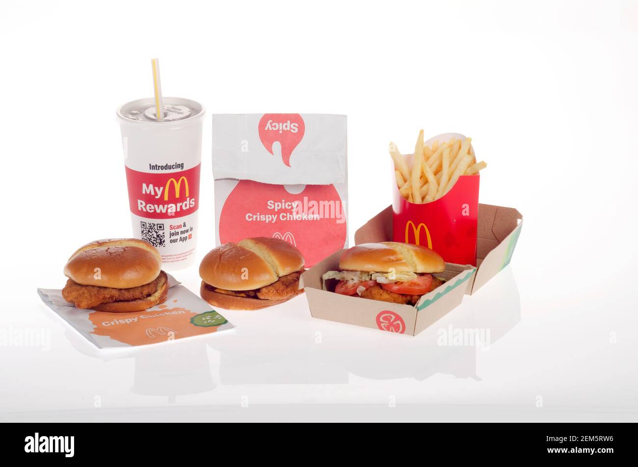 McDonalds Crispy Chicken Sandwich assortment with the Crispy, Deluxe