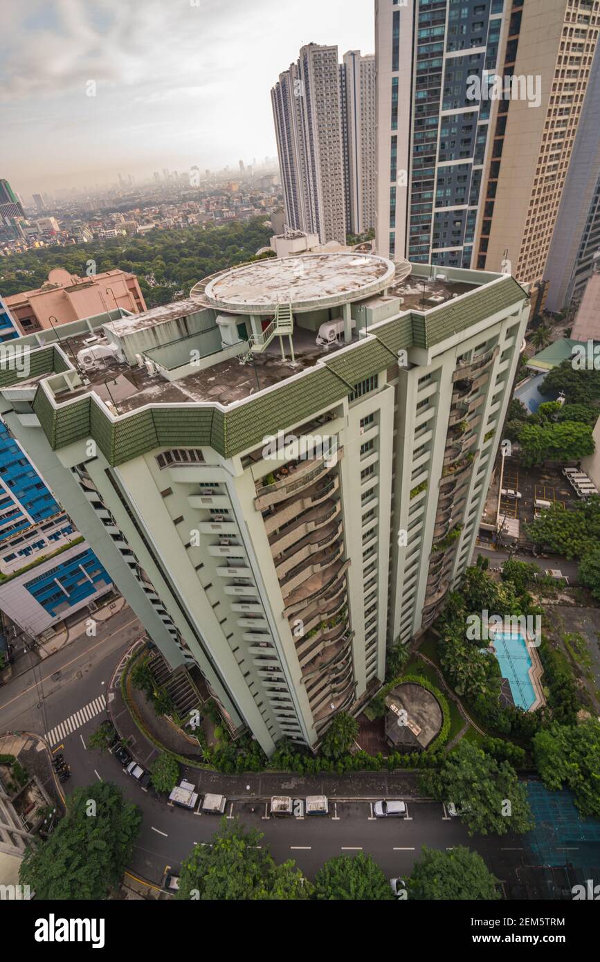 Makati, Metro Manila, Philippines August 2018 Aerial view of