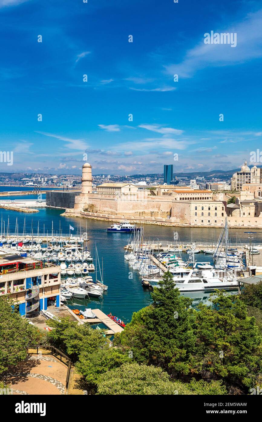 Saint Jean Castle and Cathedral de la Major and the Vieux port in ...