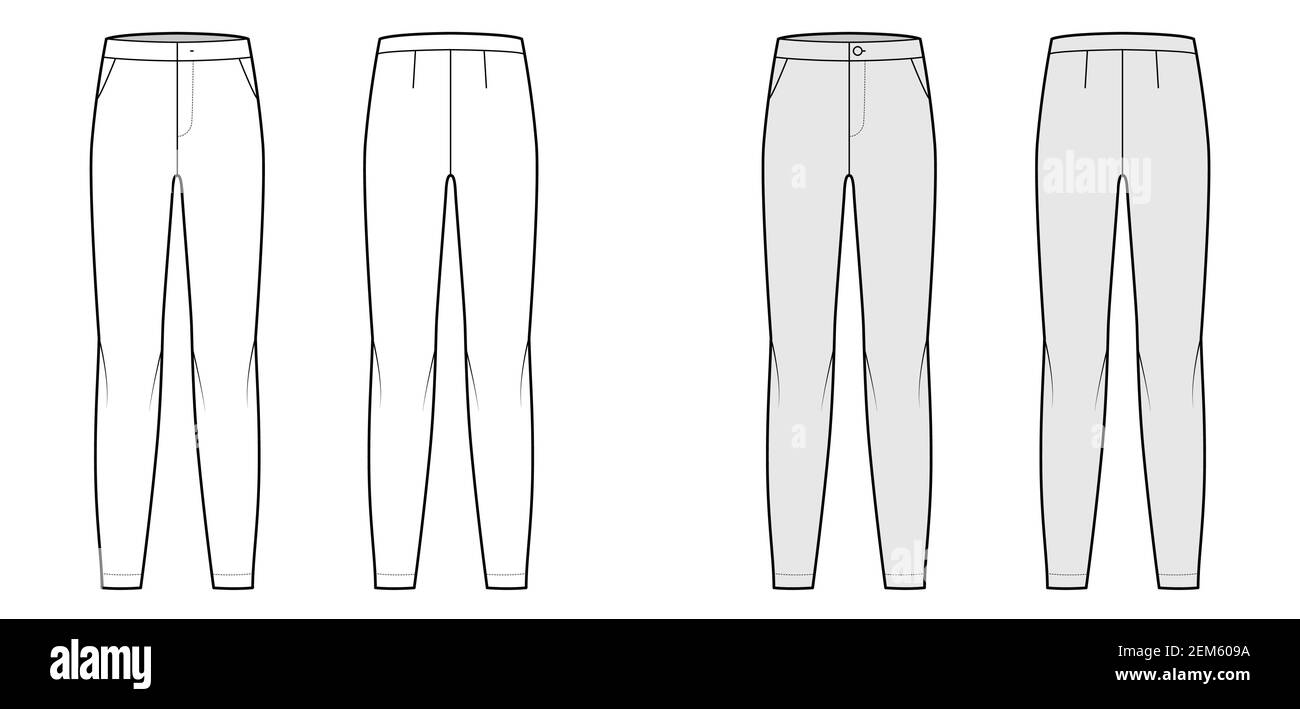 Pants Fashion Flat Sketch Template Stock Vector (Royalty Free) 1356415421 |  Shutterstock