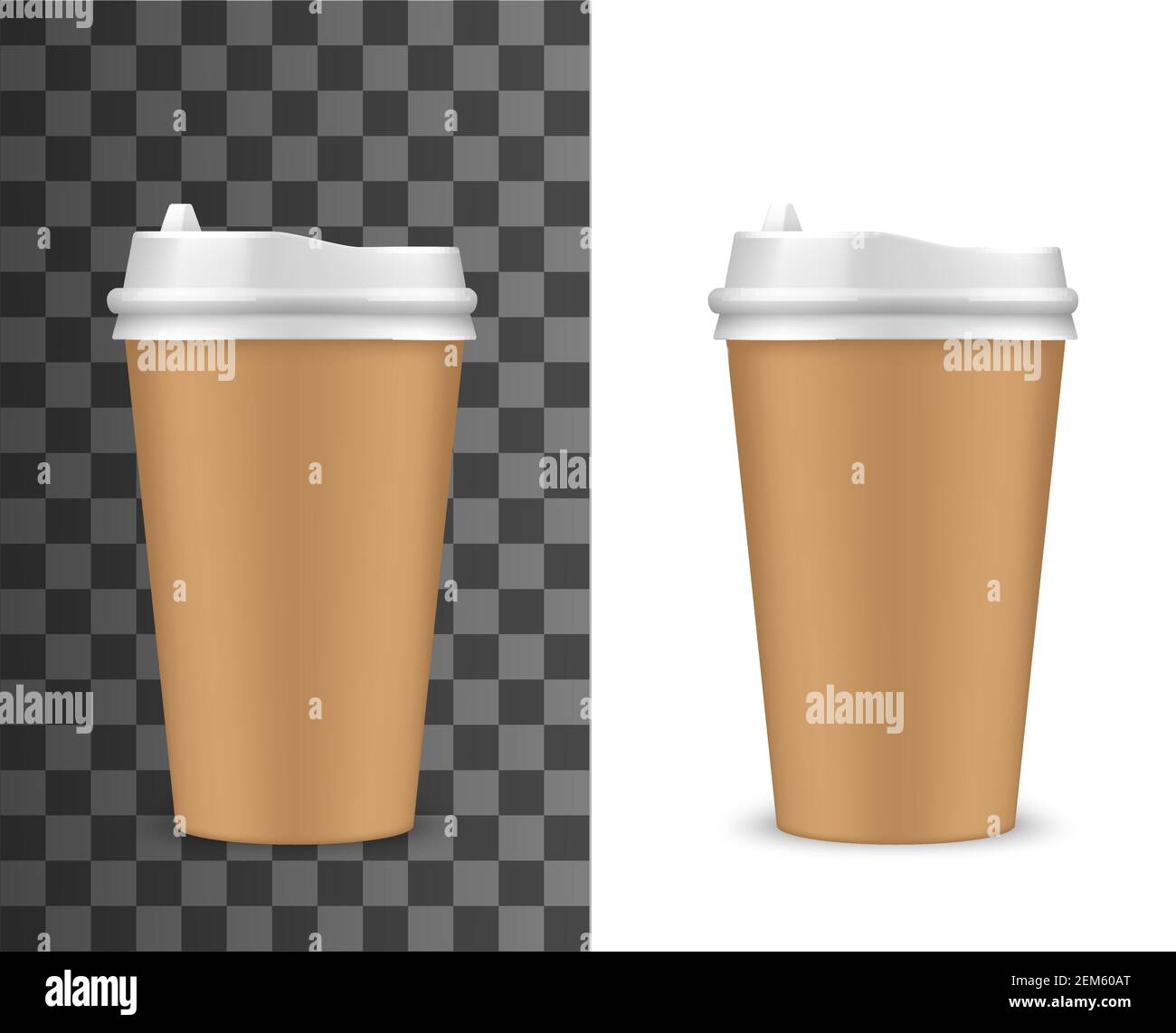 Free Vector  Blank coffee cups with drink takeaway symbols realistic set  isolated vector illustration
