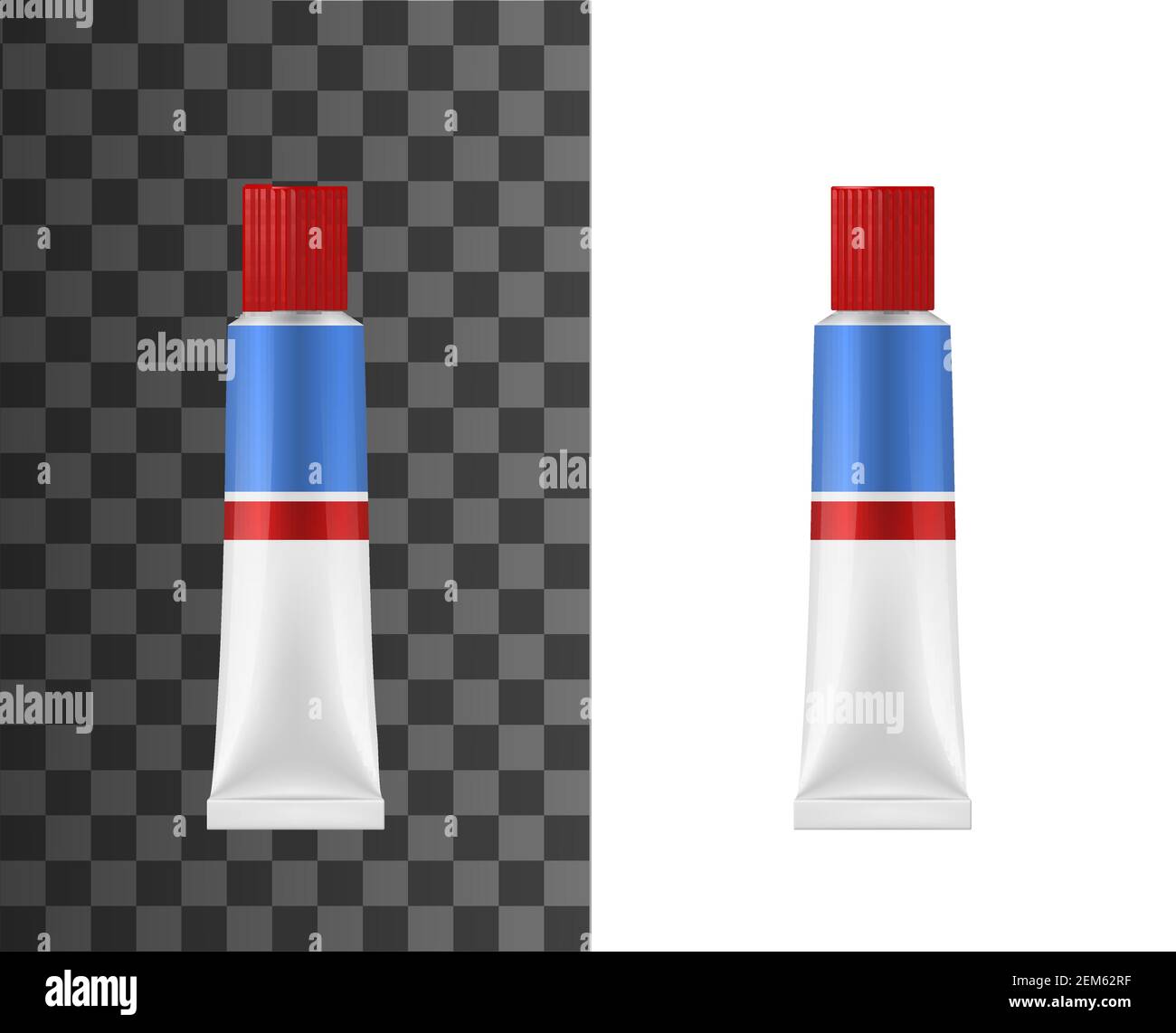 Adhesive glue tube realistic 3d vector mockup. Adhesive white package