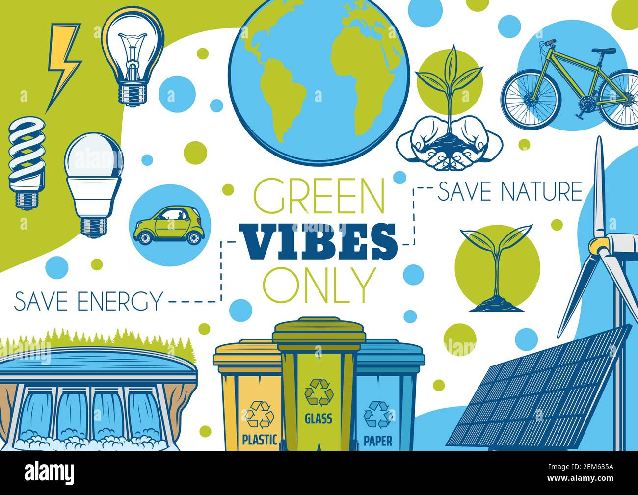 Green energy, planet earth ecology, environment and nature protection ...