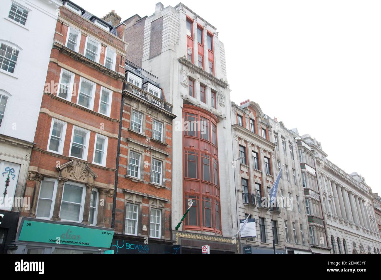 Greek Revival Architecture Moderne Former Glasgow Herald Office 56 and 57 Fleet Street Stock Photo
