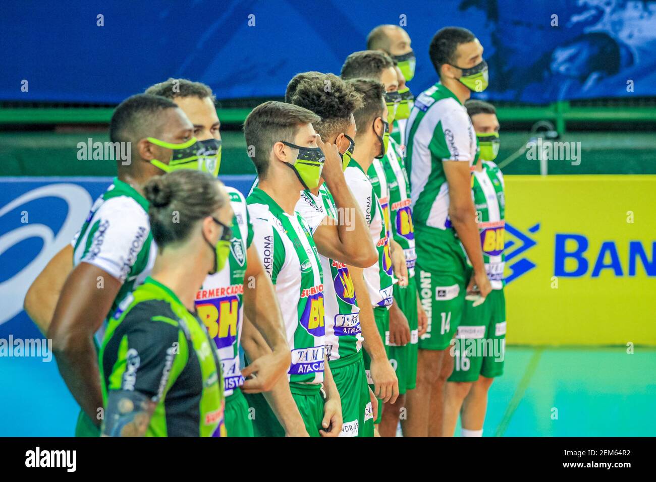Contagem, Brazil. 24th Feb, 2021. Sada Cruzeiro x Montes Claros America  Volei, game validated by the Brazilian Men's Volleyball Superliga at the  Riacho Sports Center, in the city of Contagem, MG. Credit: