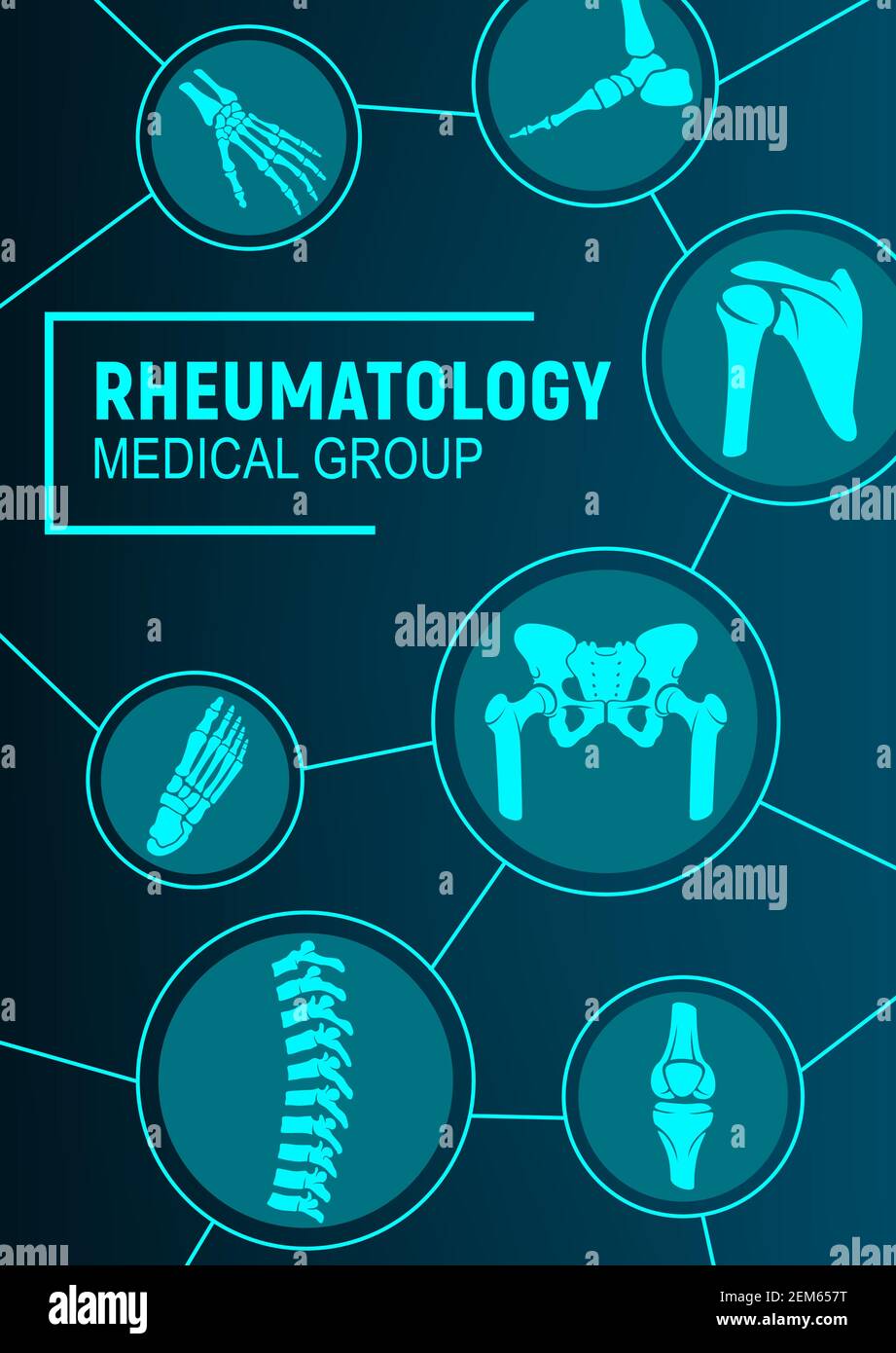 Rheumatology, joints and rheumatic disorder medical health care. Vector ...