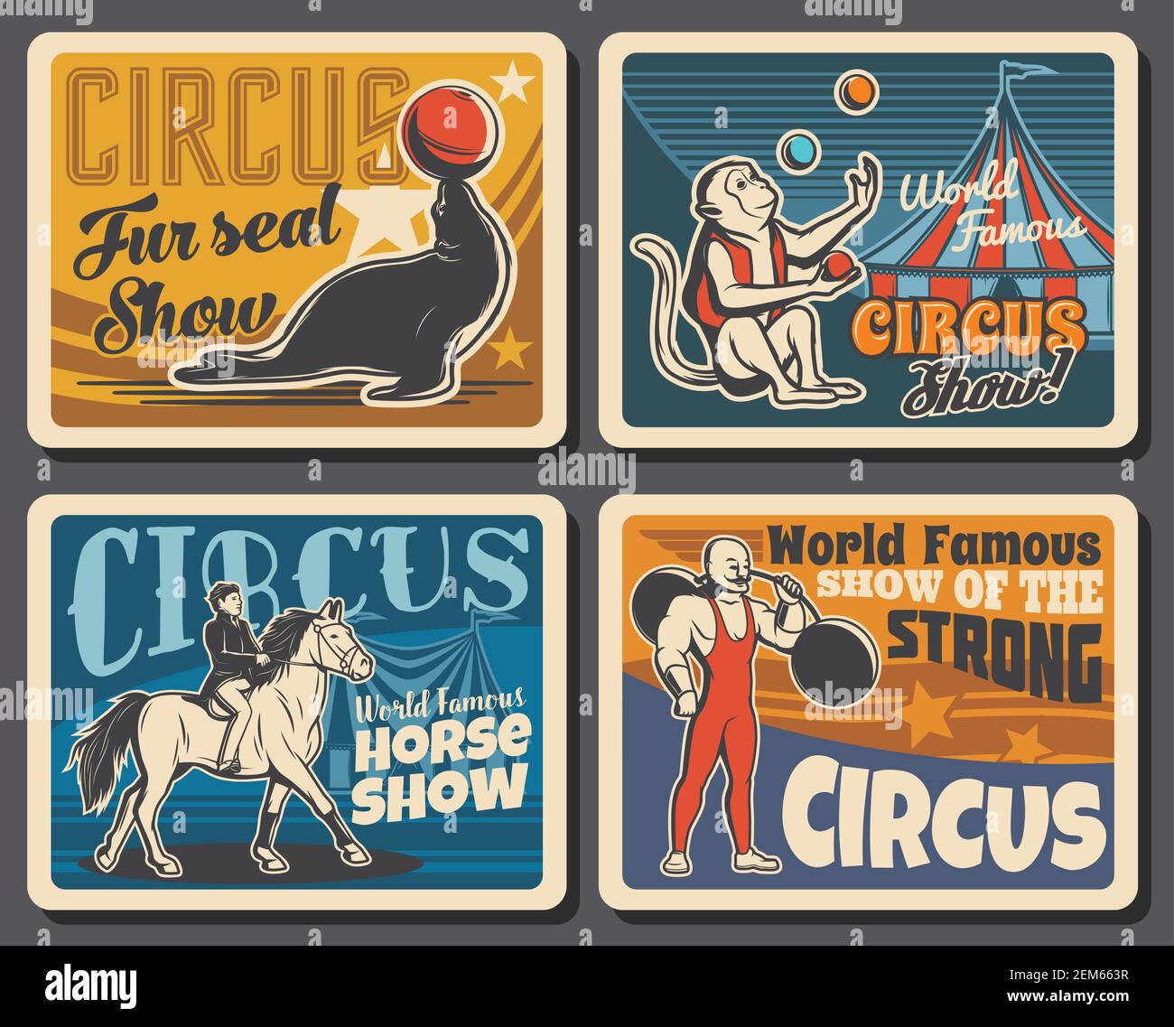 Big top tent circus, chapiteau carnival show with trained animals and ...