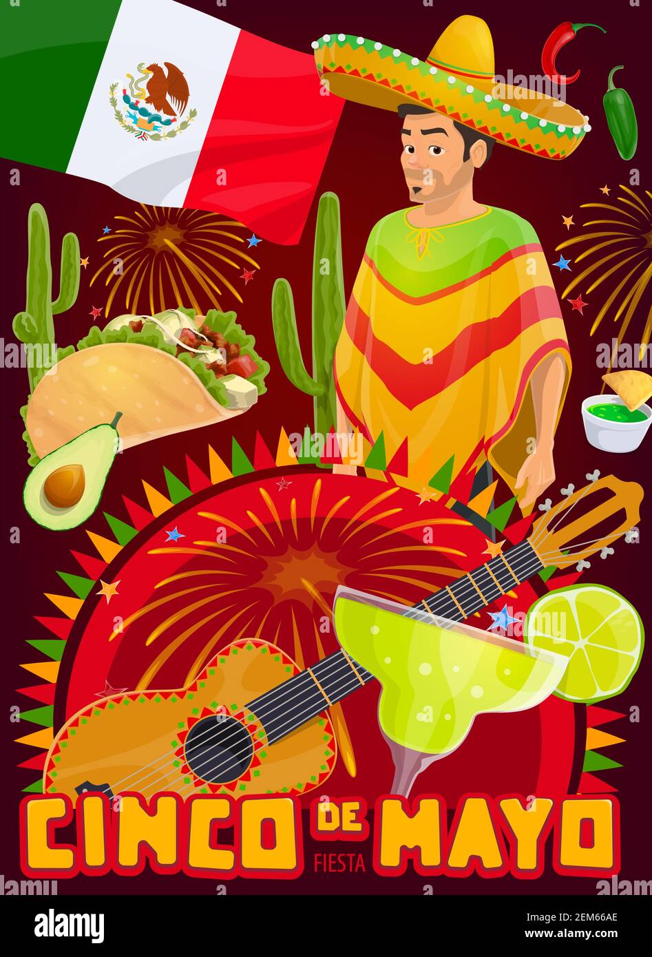 Cinco de Mayo Mexico holiday fiesta party vector design. Mexican ...