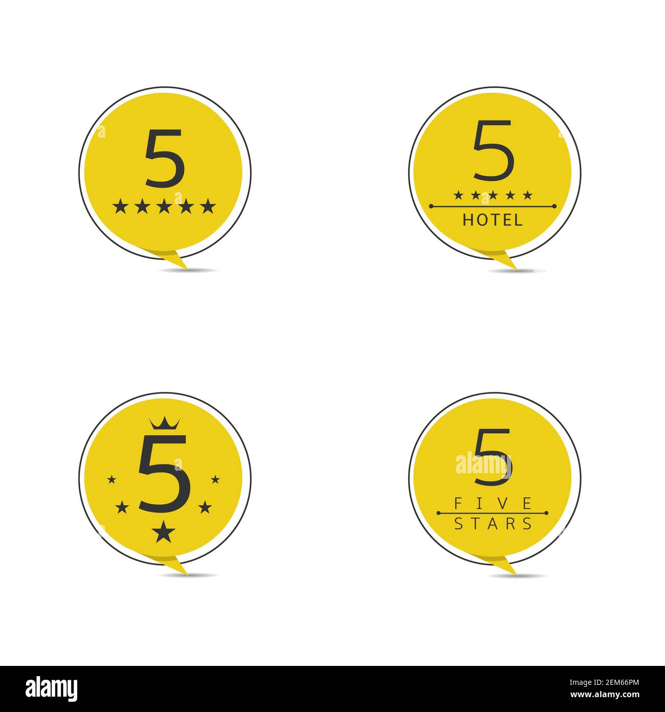 Five star badge set Stock Vector
