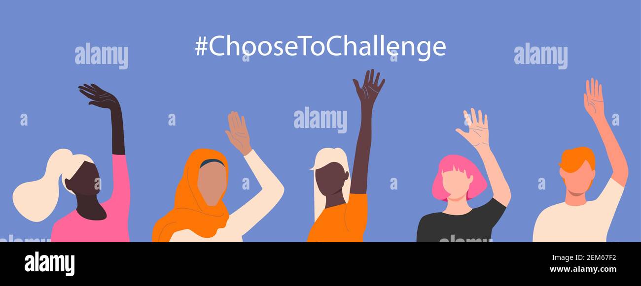 International womens day. 8th march. Choose To Challenge. Horizontal ...