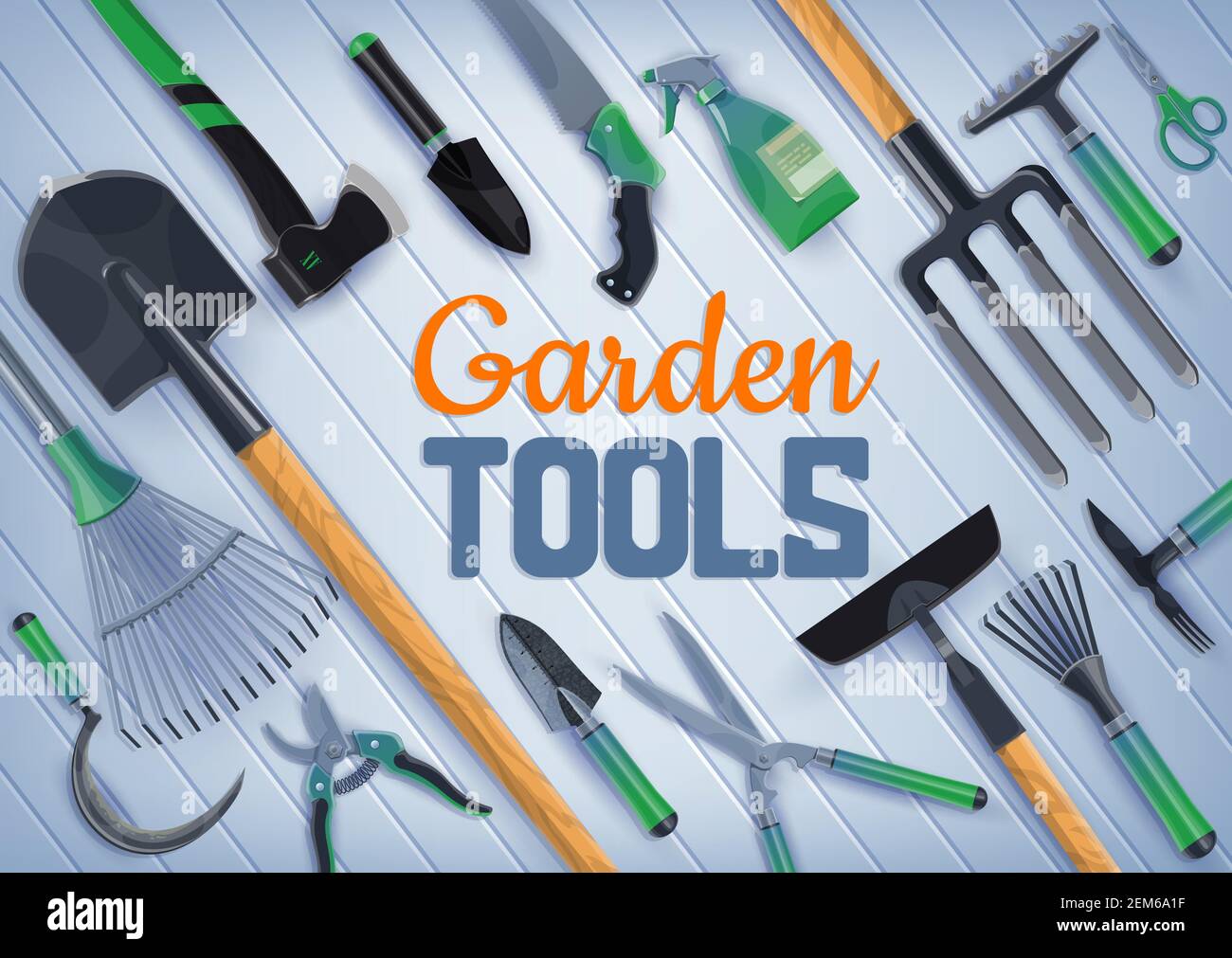 Garden and farm tools of agriculture and horticulture vector design ...