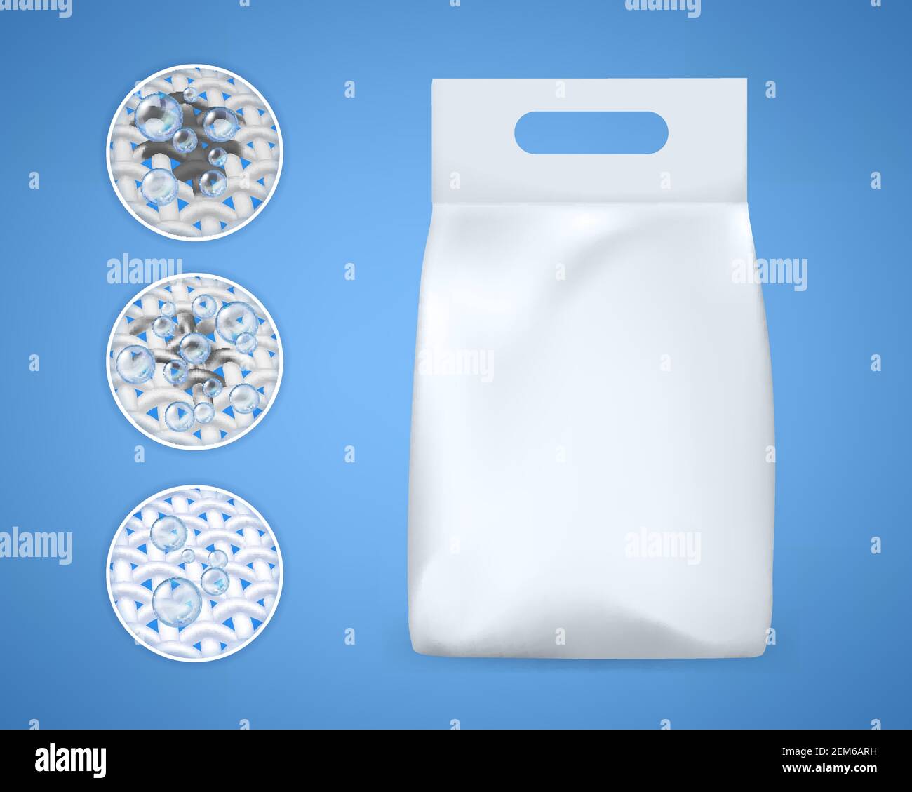 Laundry detergent packaging mockup, advertising vector design. Washing