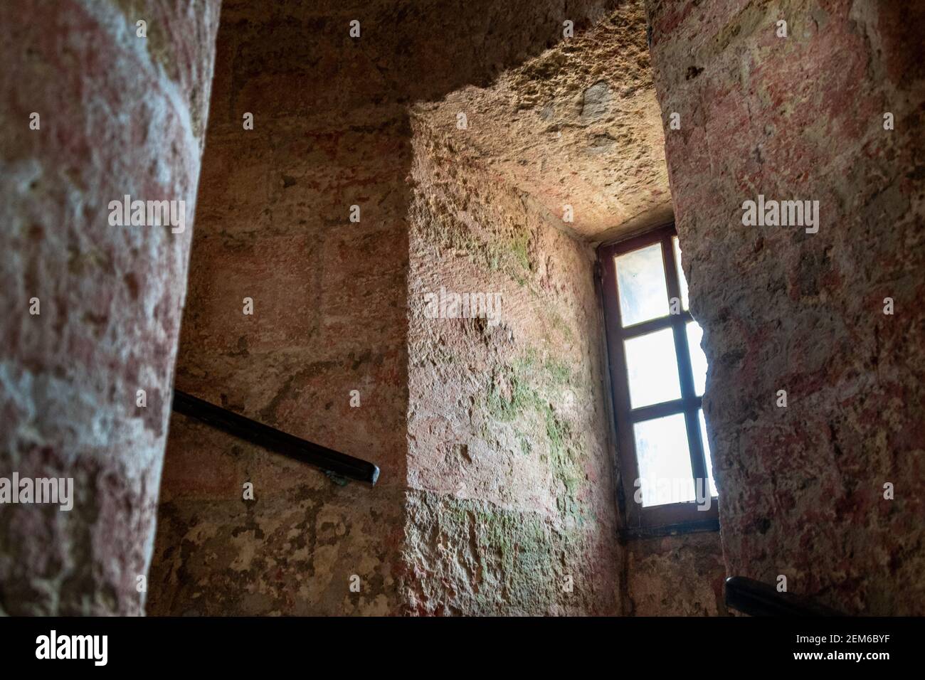 Inside of the lighthouse tower in El Morro Castle or fort in Havana