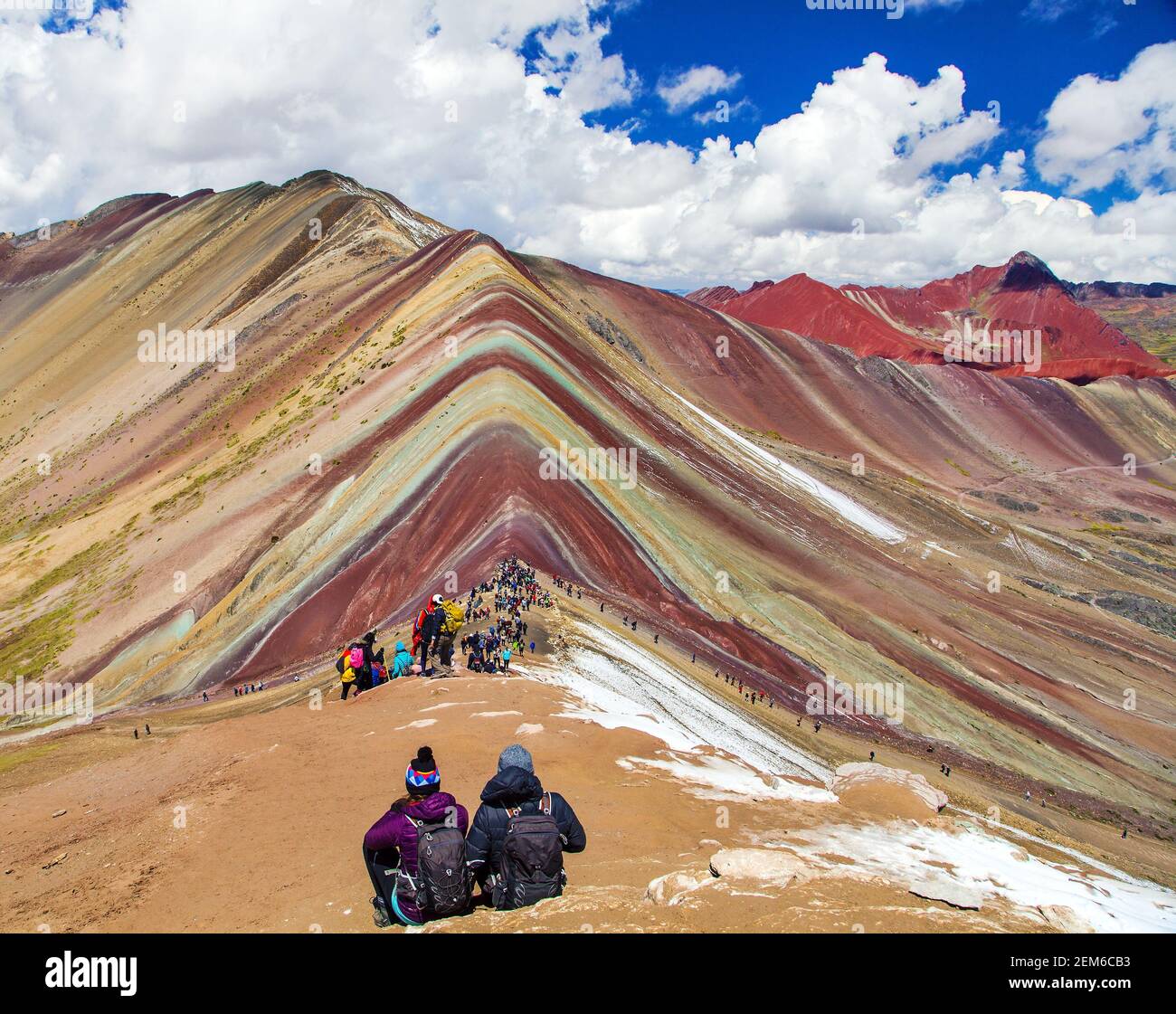 Rainbow mountains or Vinicunca Montana de Siete Colores, Cuzco region in Peru, Peruvian Andes Stock Photo