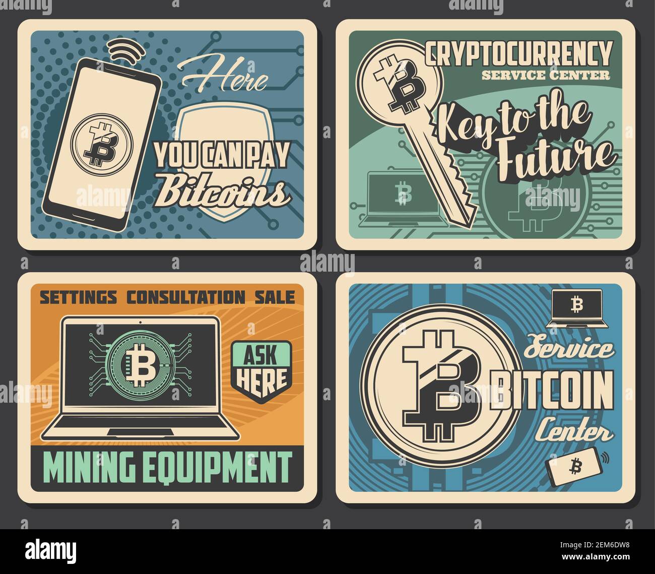 Bitcoin cryptocurrency mining vector design of digital money exchange,  blockchain wallet and bit coin trade. Network business payment  transactions, mi Stock Vector Image & Art - Alamy