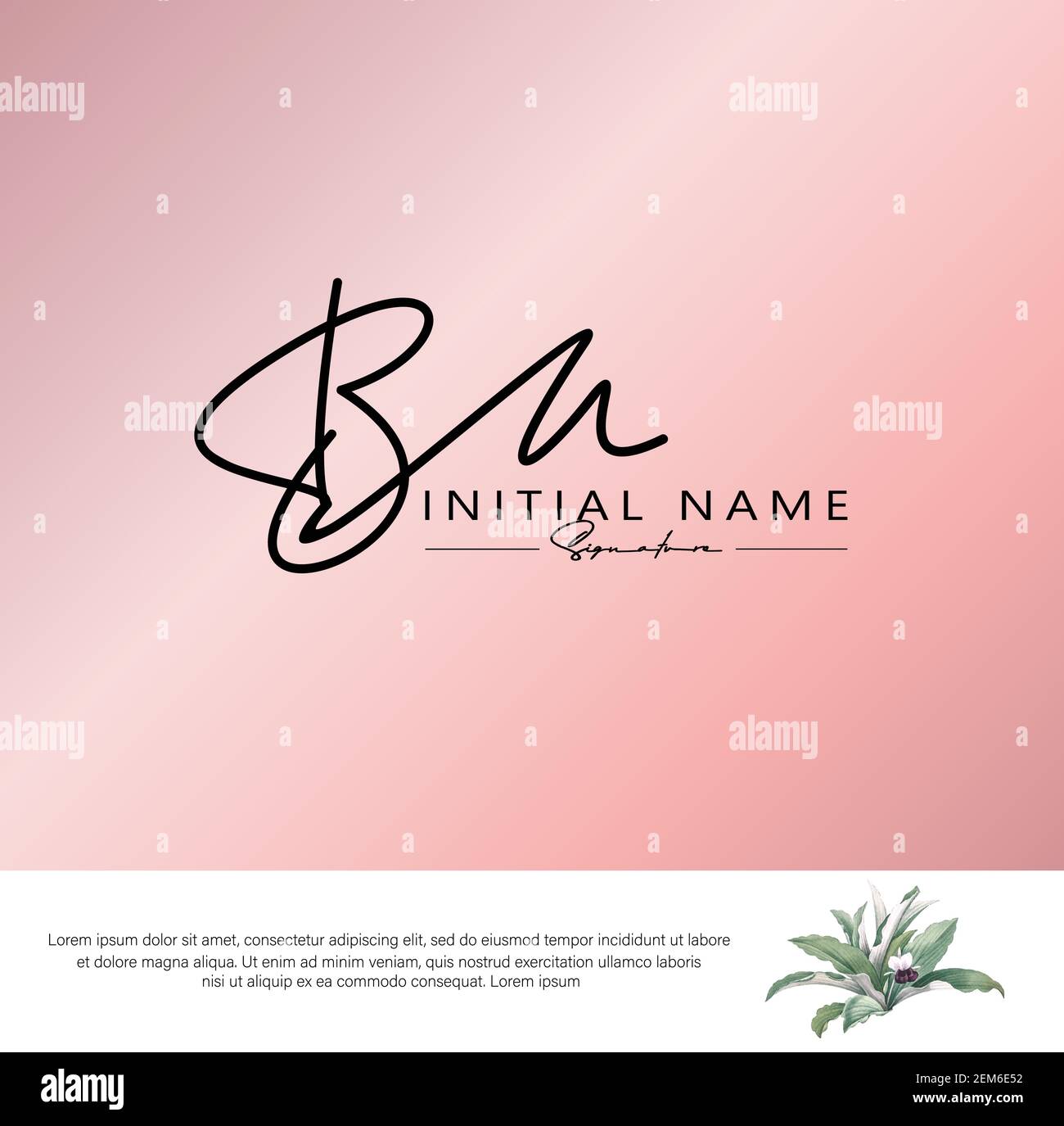 B M BM Initial letter handwriting and signature logo. Beauty vector initial logo .Fashion, boutique, floral and botanical Stock Vector