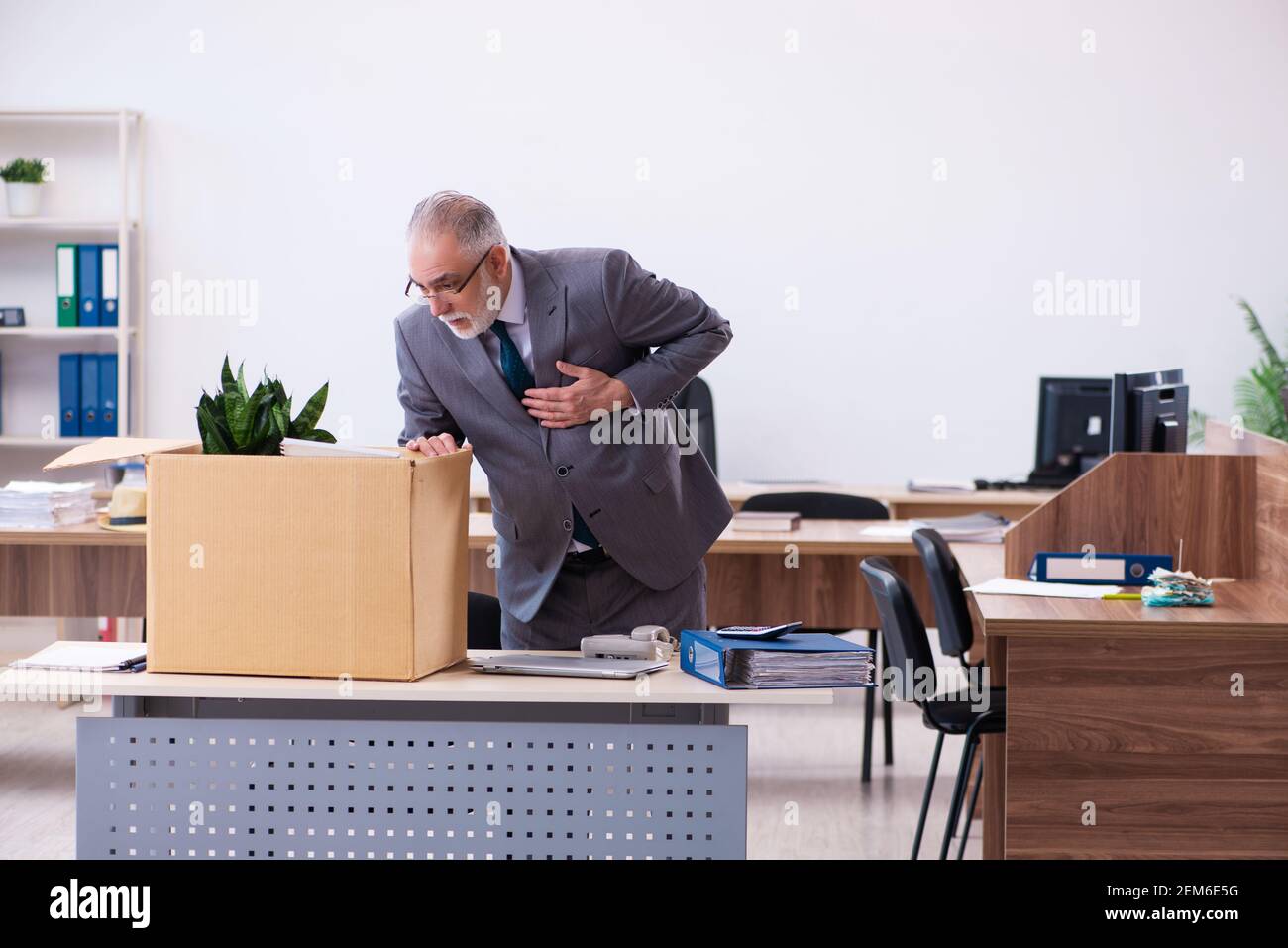 Old employee being fired from his work Stock Photo Alamy