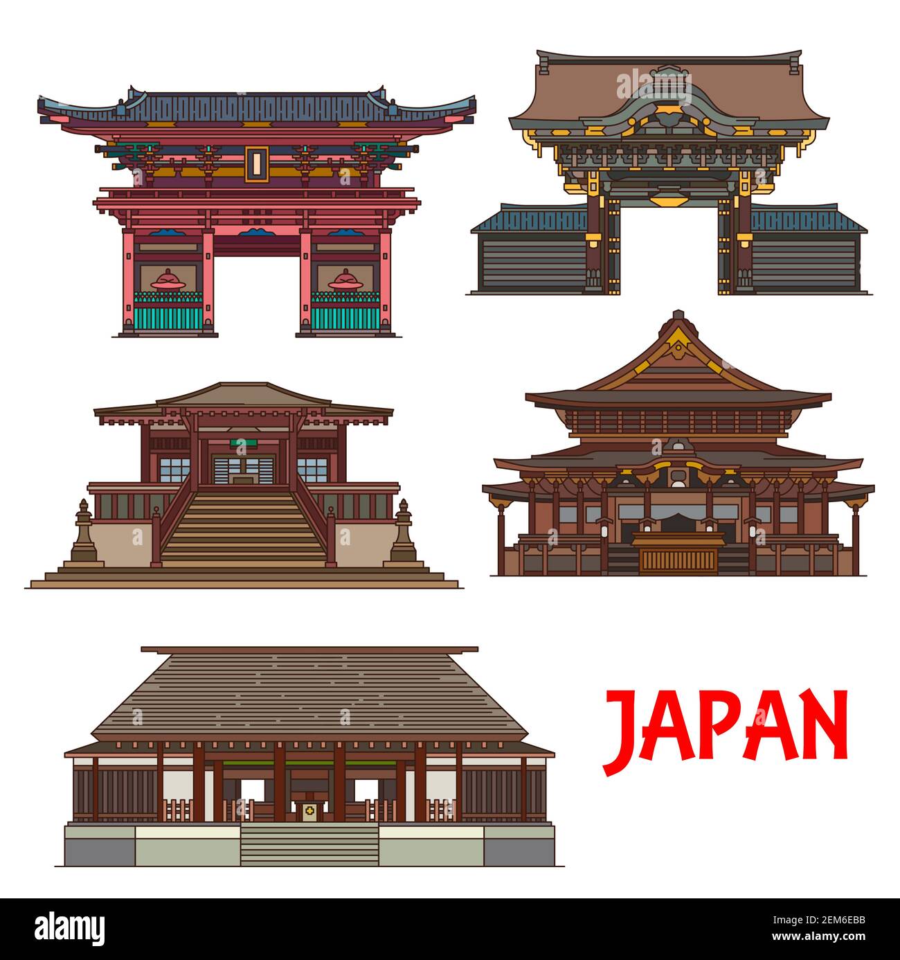 Japanese temples, shrines and Japan pagodas, Kyoto Buddhism architecture la...
