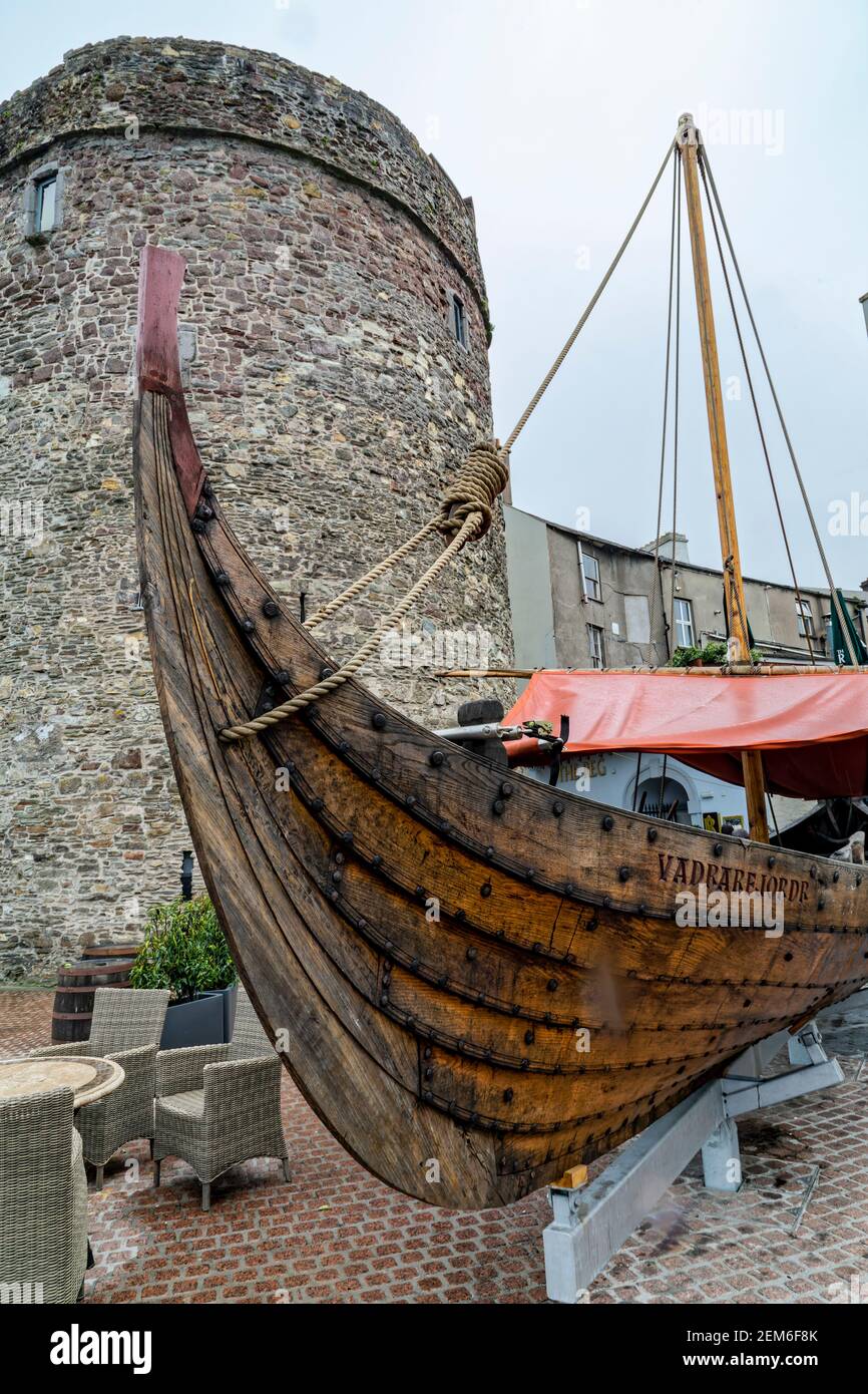 Waterford, Ireland. 9th May, 2016. The replica of the Viking