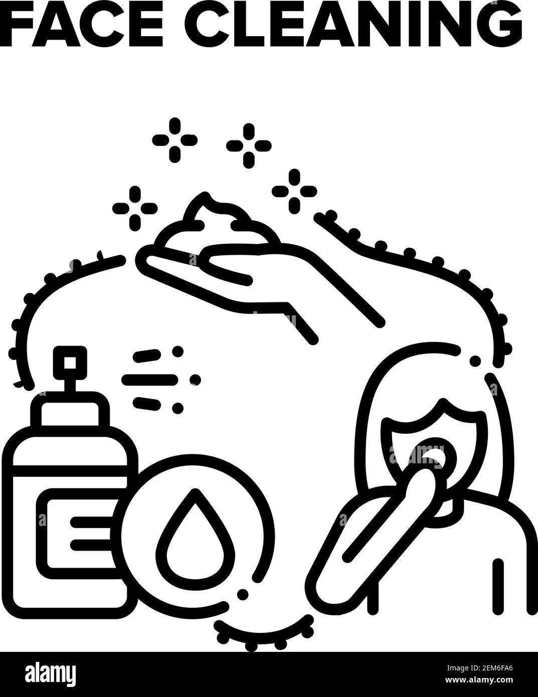 wash face clipart black and white