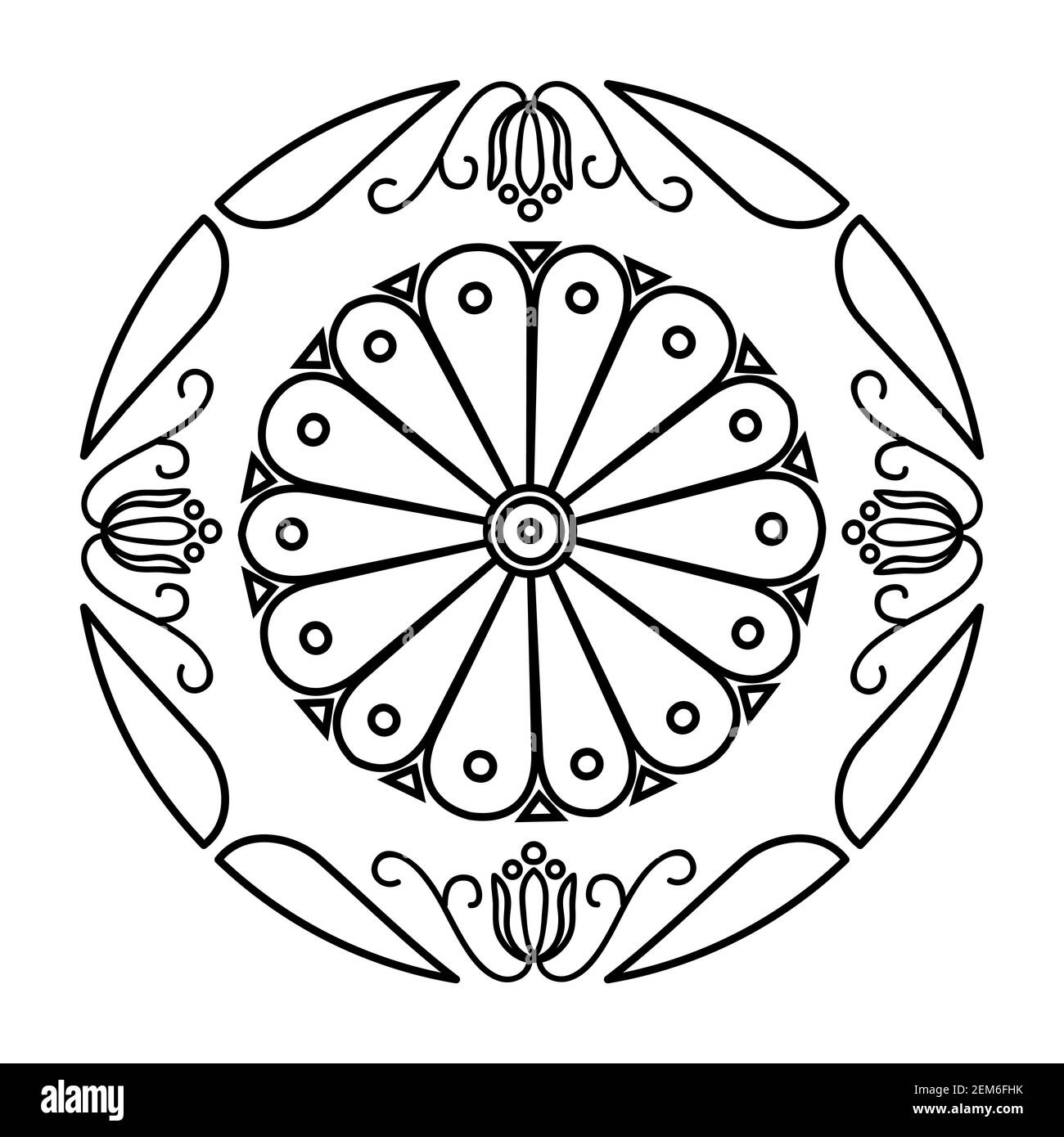Japan style flower Sign Royal Hitachinomiya symbol Stock Vector Image