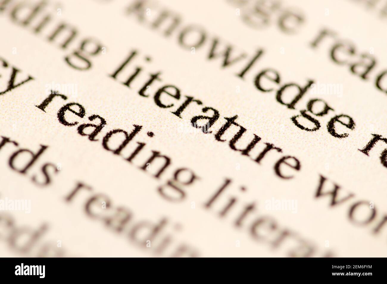 Close up of the word literacy typed in traditional font and printed in