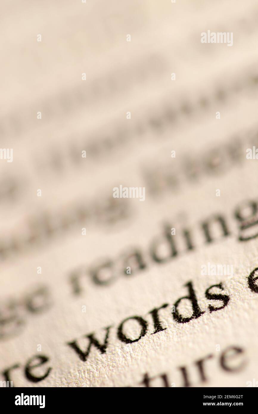 Close up of the word literacy typed in traditional font and printed in
