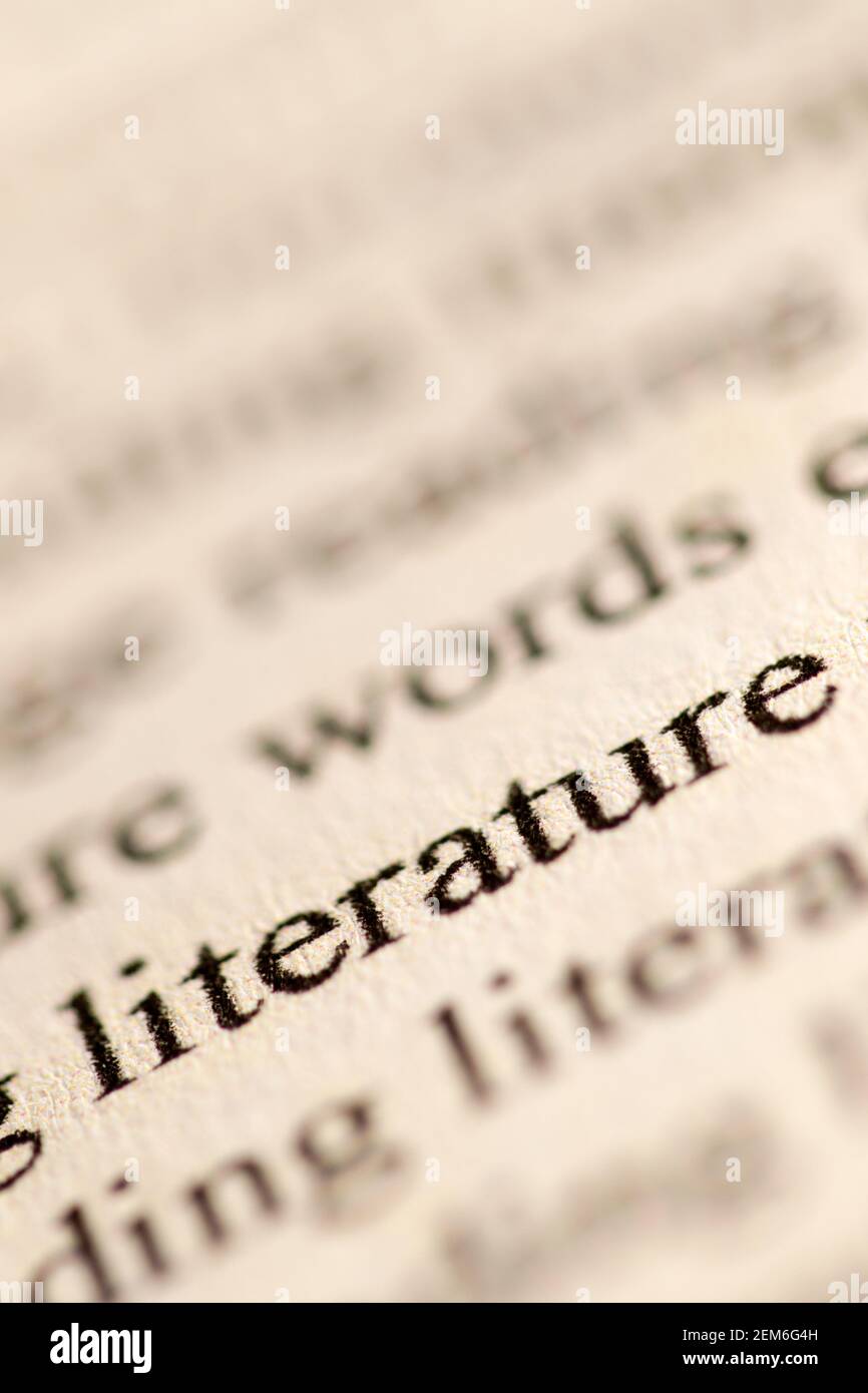 Close up of the word literacy typed in traditional font and printed in