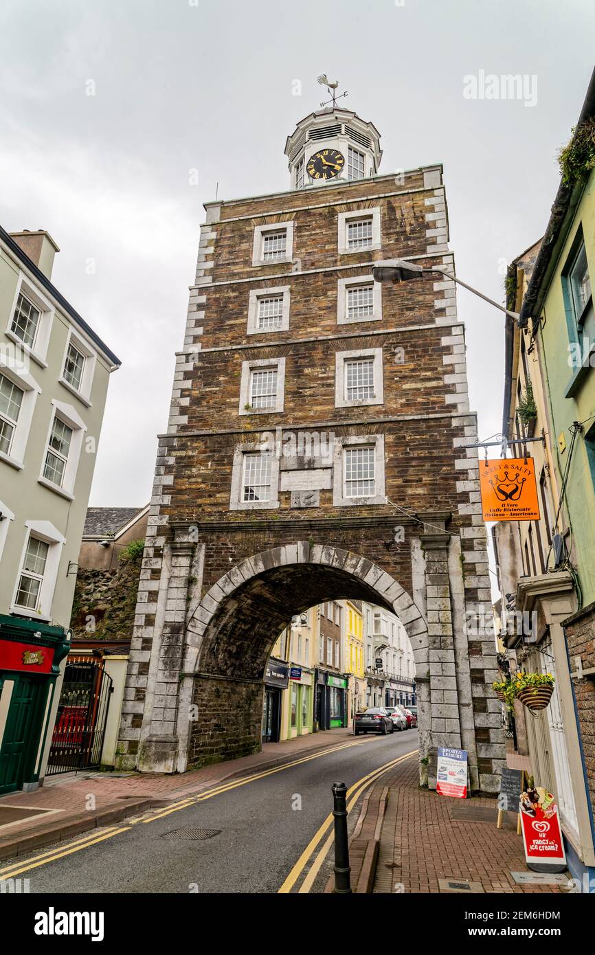 Youghal, Ireland. 12th May, 2016. Youghal Clock Gate Tower is the iconic building straddling 