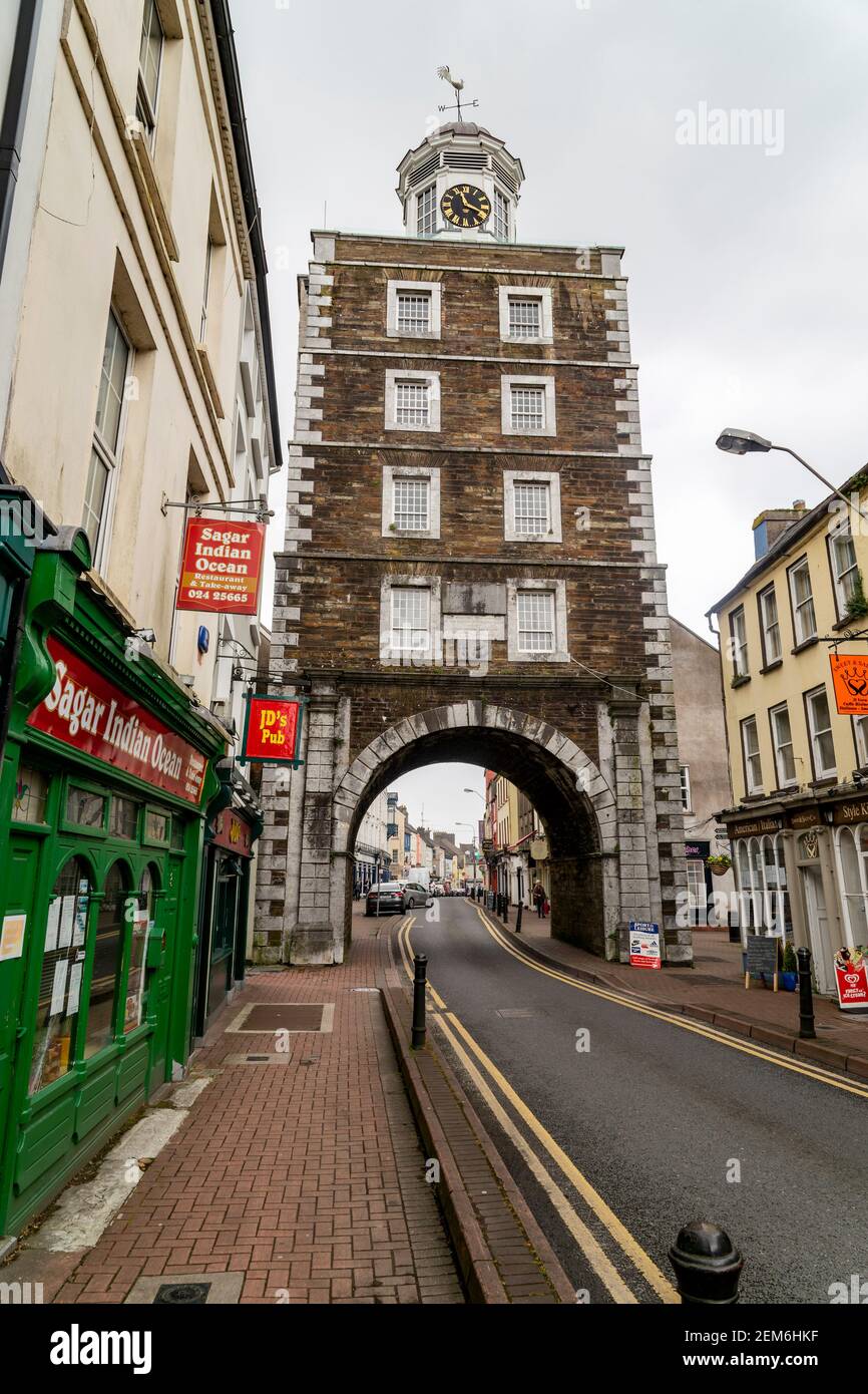 Youghal, Ireland. 12th May, 2016. Youghal Clock Gate Tower is the