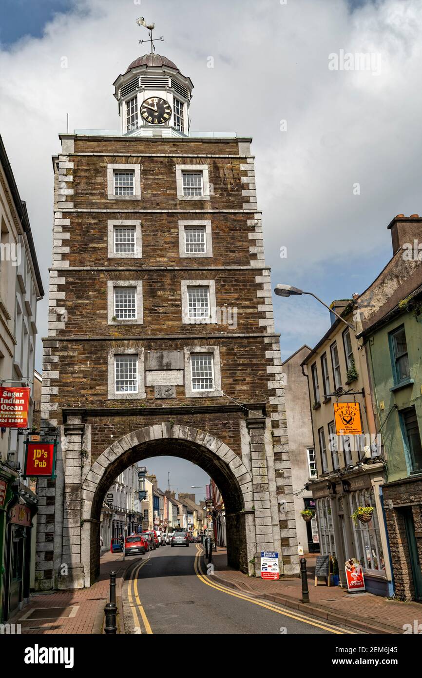 Youghal, Ireland. 12th May, 2016. Youghal Clock Gate Tower is the iconic building straddling 