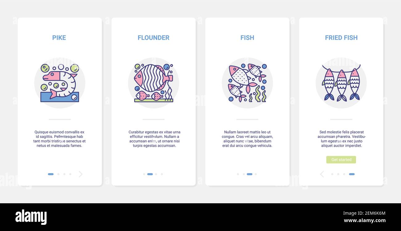 Visual Fish Menu Cooking fish and seafood technology, fried fish menu vector ...
