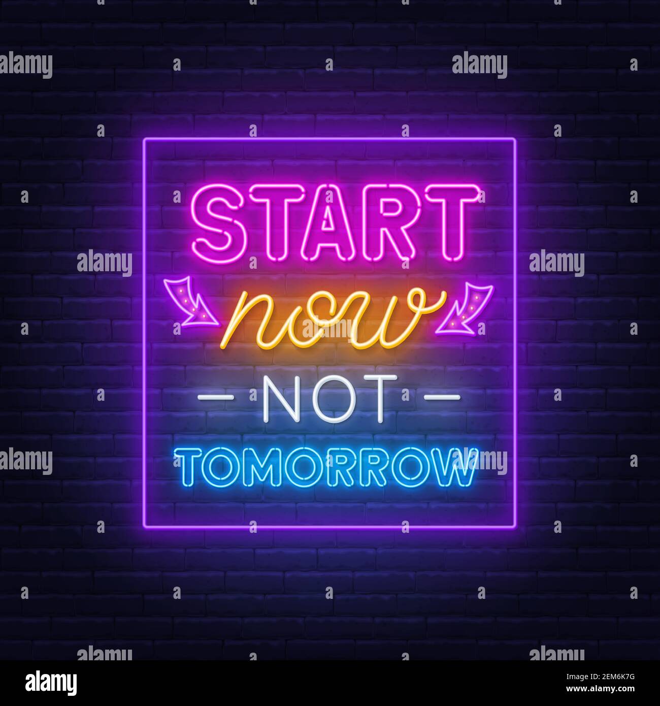 Start today not tomorrow motivational quote Vector Image