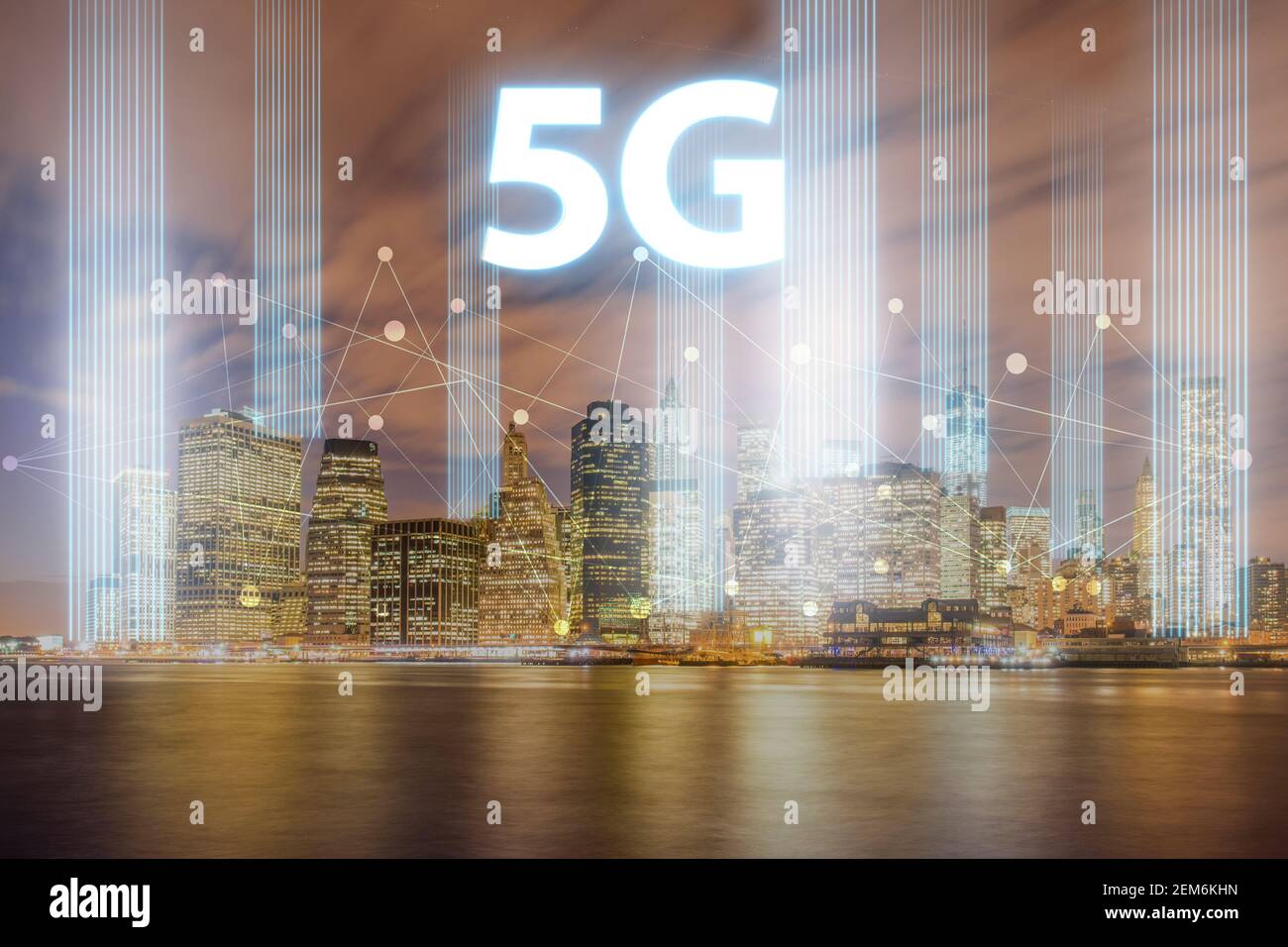 Concept of 5g networks in the large cities Stock Photo - Alamy