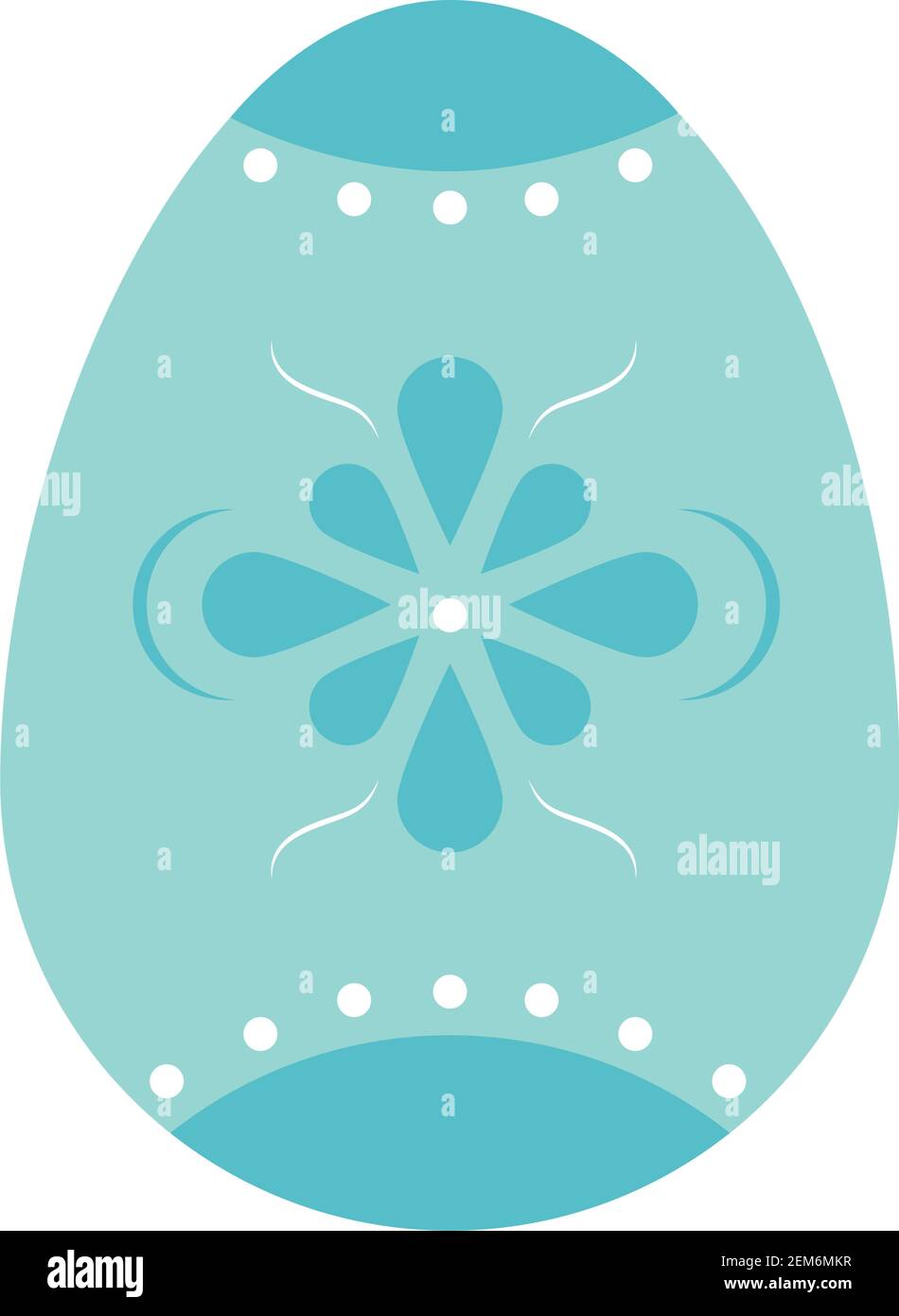 blue easter egg with decorations over white background, colorful design ...