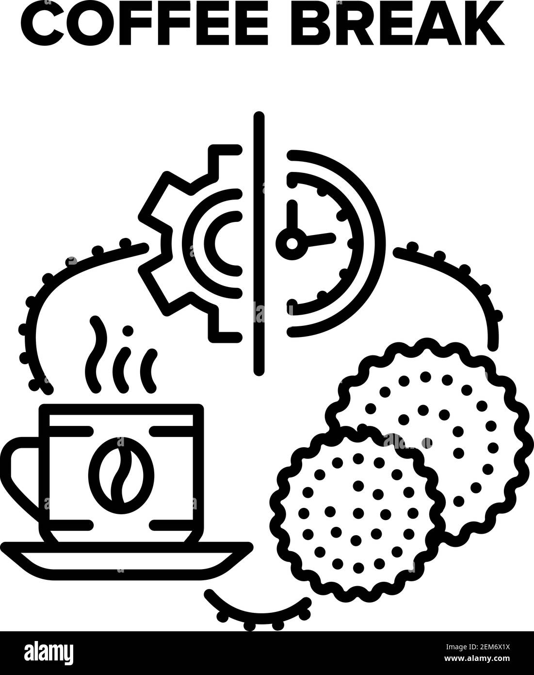 Coffee Break Vector Black Illustrations Stock Vector Image & Art Alamy