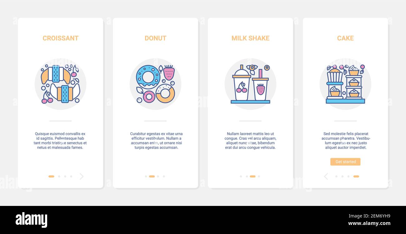 Fast food for cafe, bakery or pastry shop confectionery vector ...