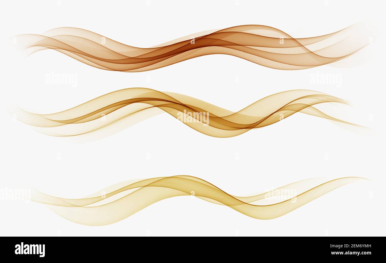 Golden wave,abstract wave background. Set flow gold wave Stock Vector
