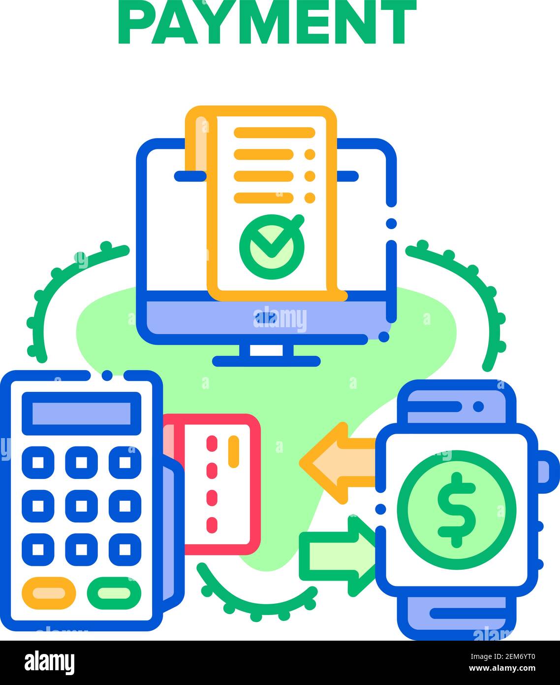 Payment Device Vector Concept Color Illustration Stock Vector Image ...