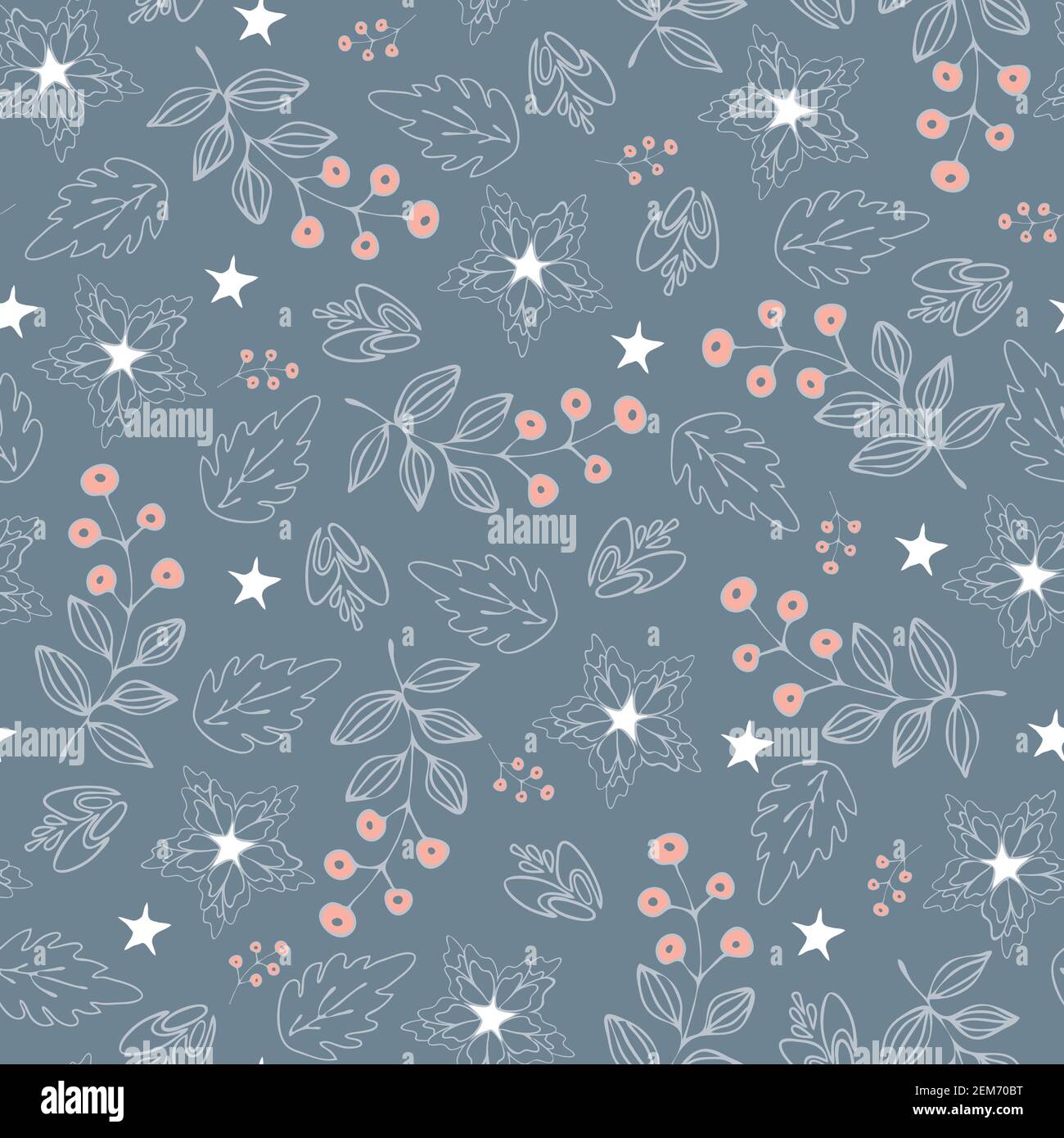 Seamless vector pattern with winter flowers and stars on light blue  background. Beautiful floral wallpaper design for Christmas. Festive  fashion Stock Vector Image & Art - Alamy