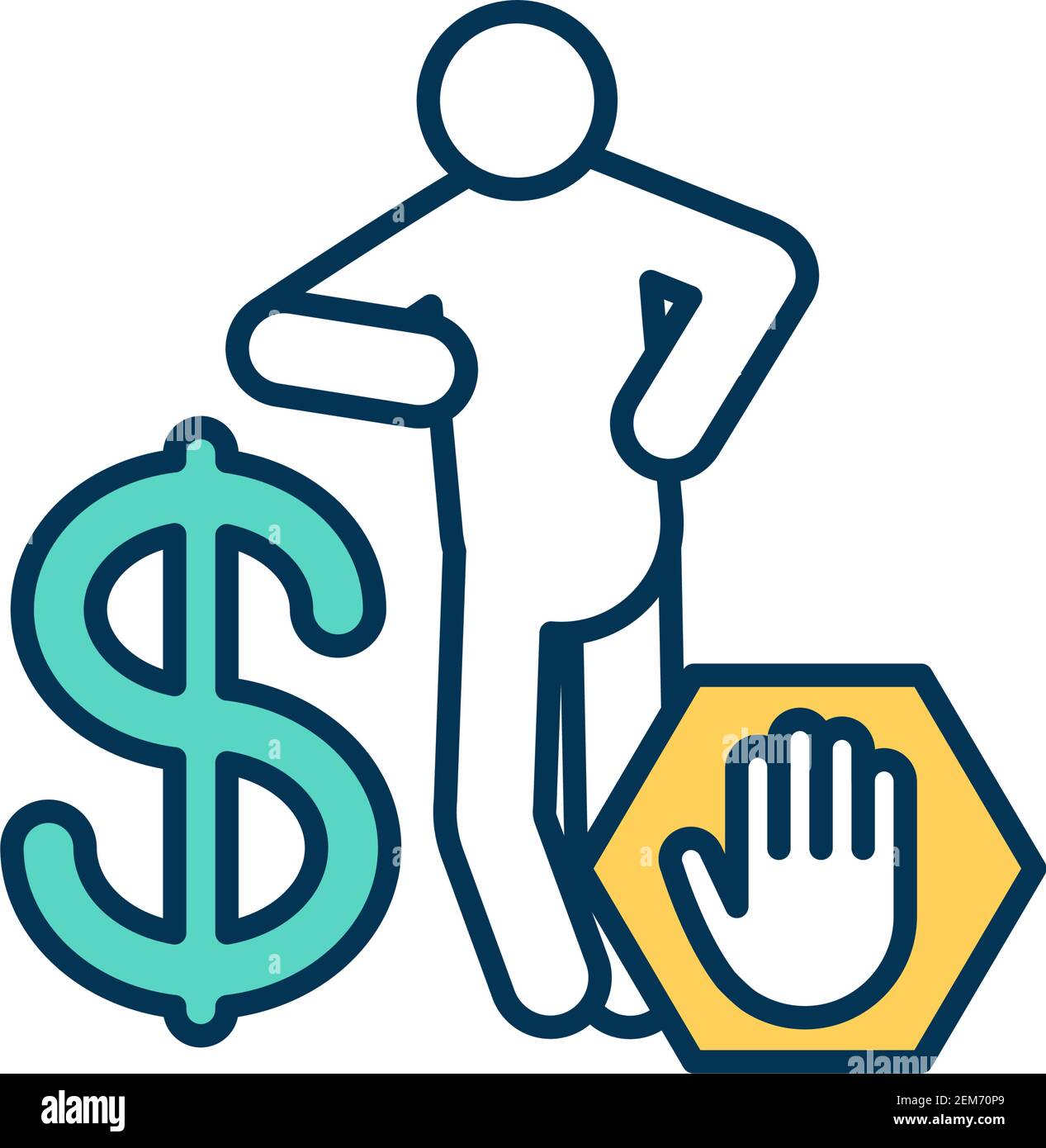 Gaining wealth RGB color icon Stock Vector
