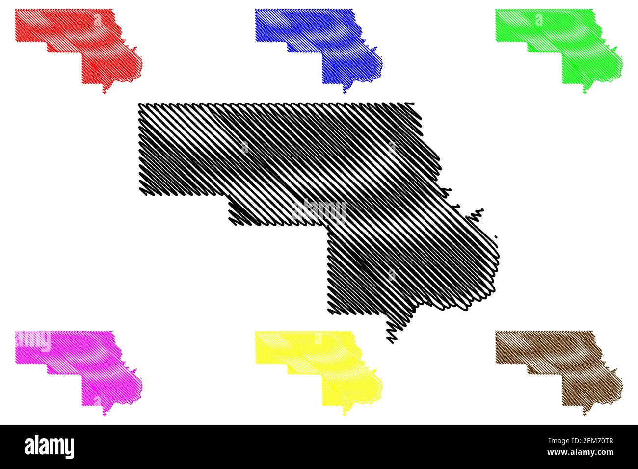 Morton County, North Dakota State (U.S. county, United States of America, USA, U.S., US) map vector illustration, scribble sketch Morton map Stock Vector