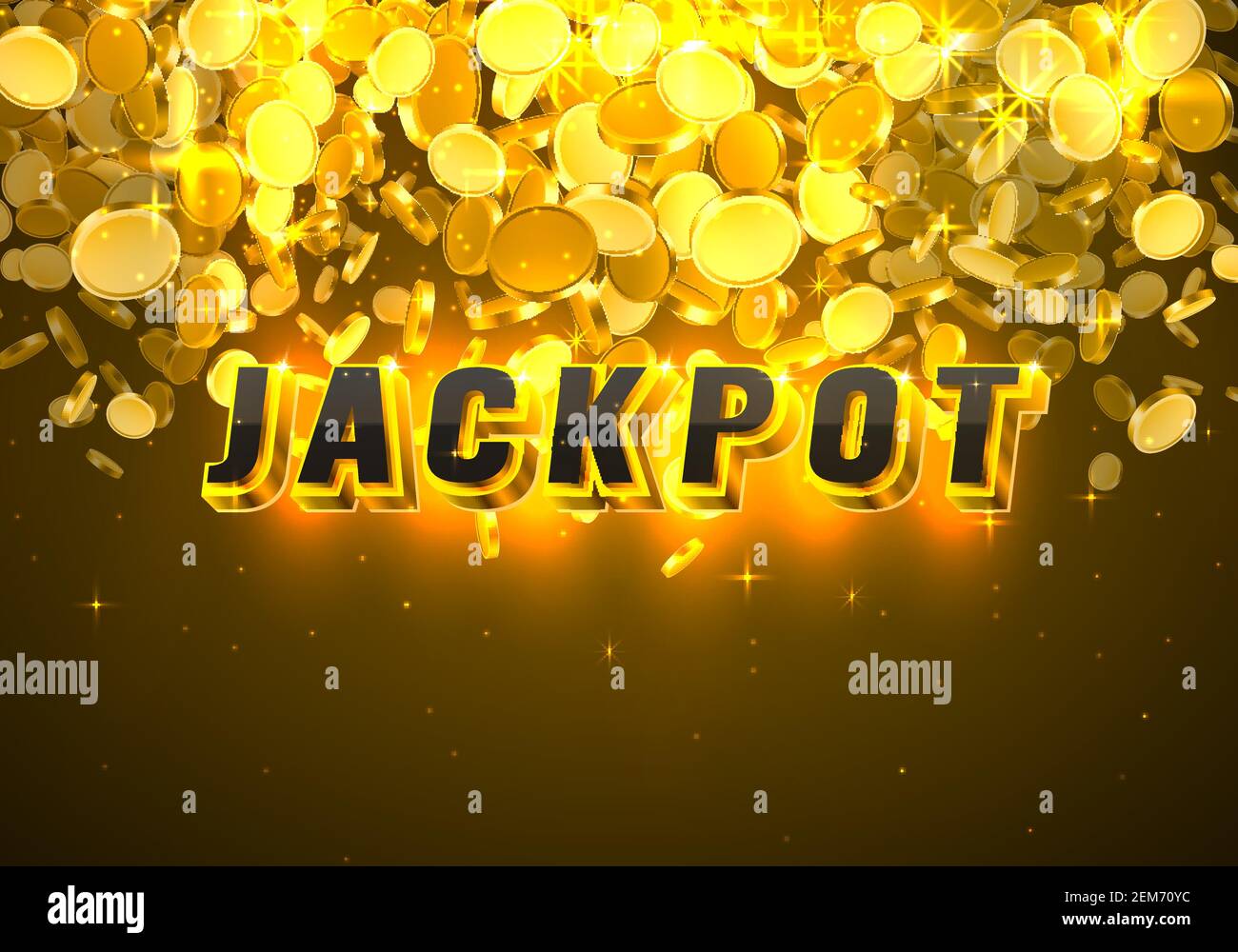 Jackpot casino coin, cash machine play now. Vector illustration Stock ...