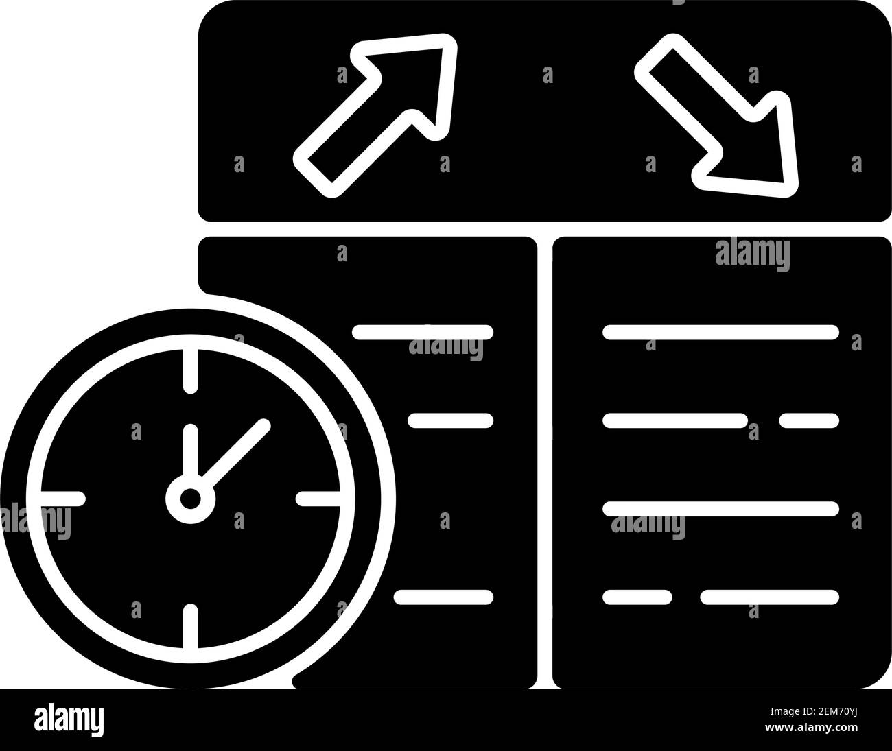 Flight scheduling black glyph icon Stock Vector Image & Art - Alamy