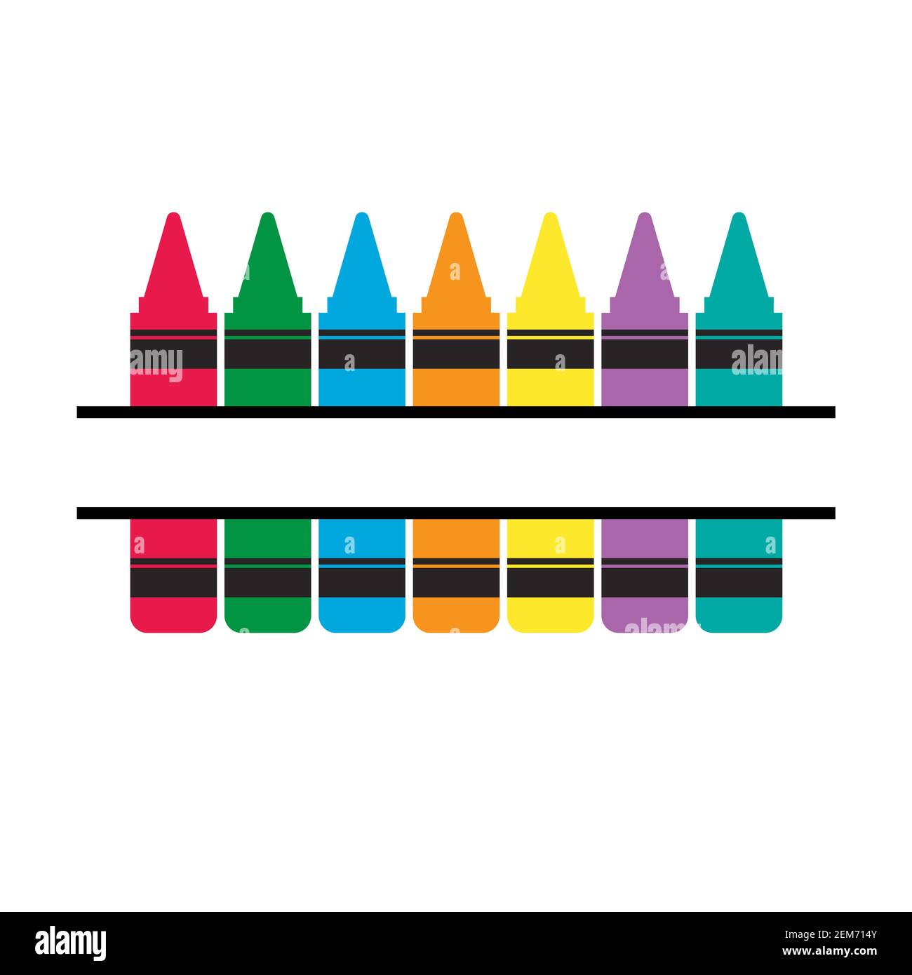 crayons icon on white background. crayons collection sign Stock Photo