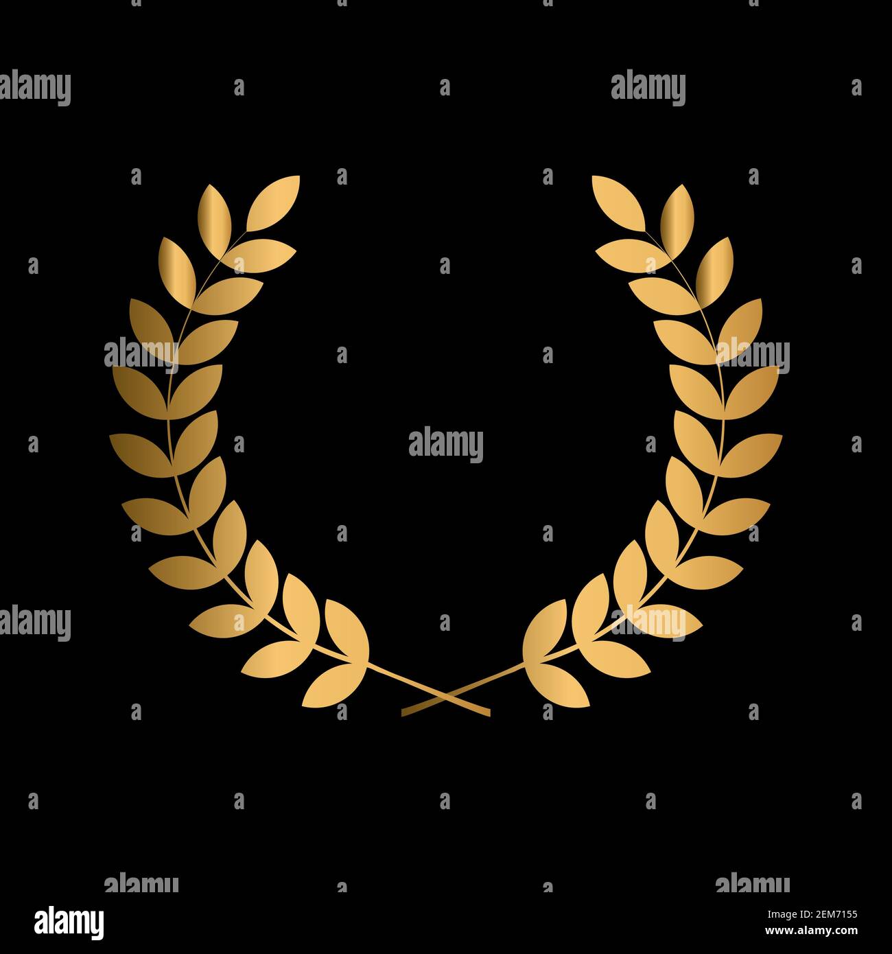 winner label sign. leaf symbol victory. gold award laurel wreath Stock ...