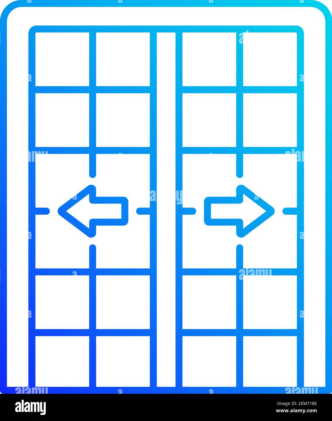Patio doors linear vector icon Stock Vector