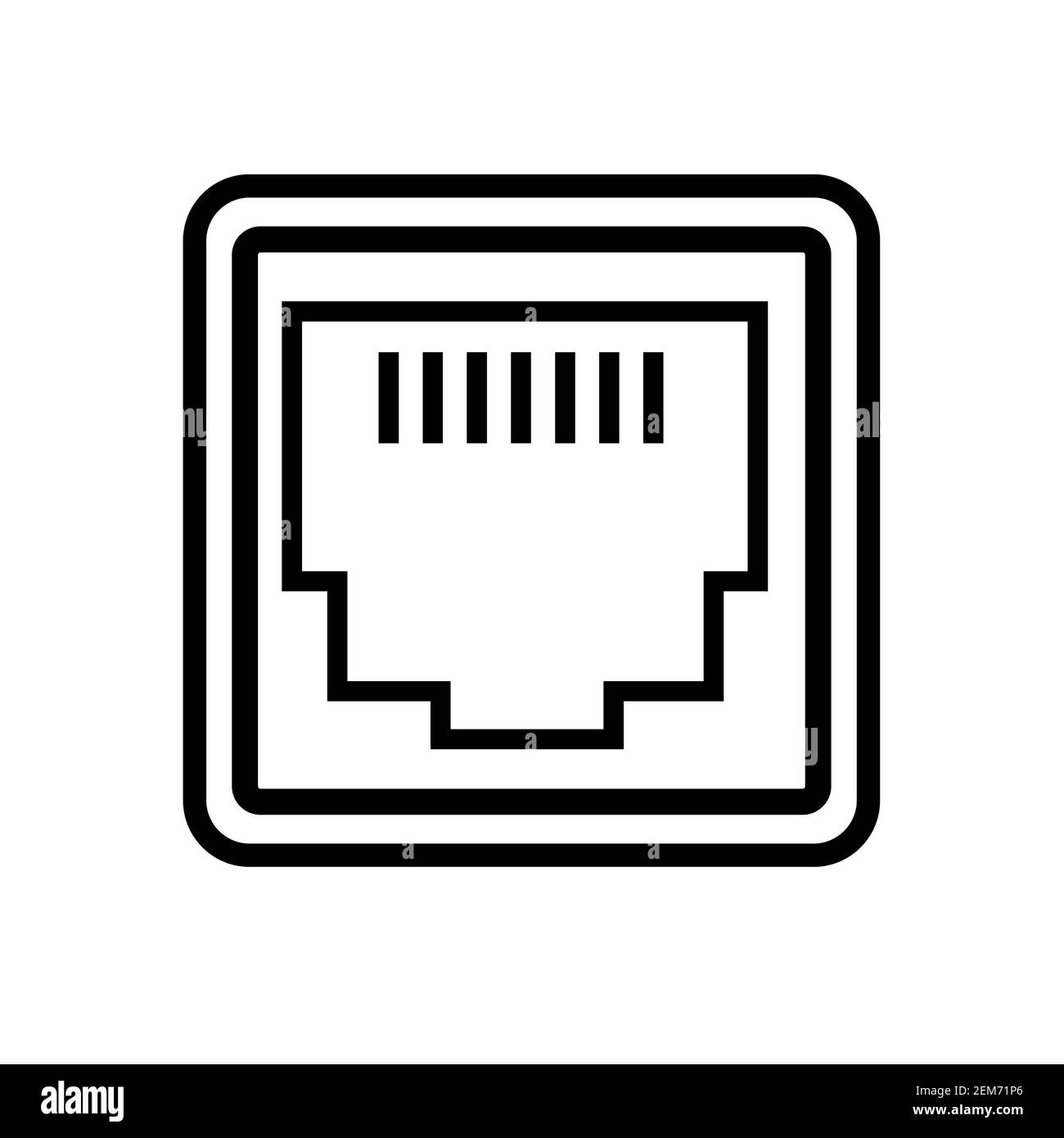 lan network port icon on white background. flat style. local area connector  icon for your web site design, logo, app, UI. network port symbol. network  Stock Photo - Alamy