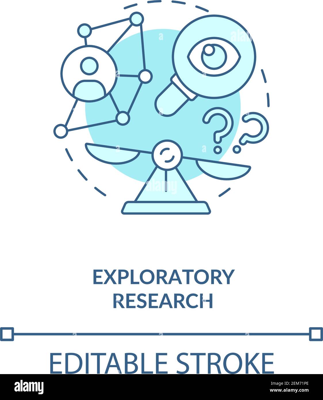 Exploratory research concept icon Stock Vector