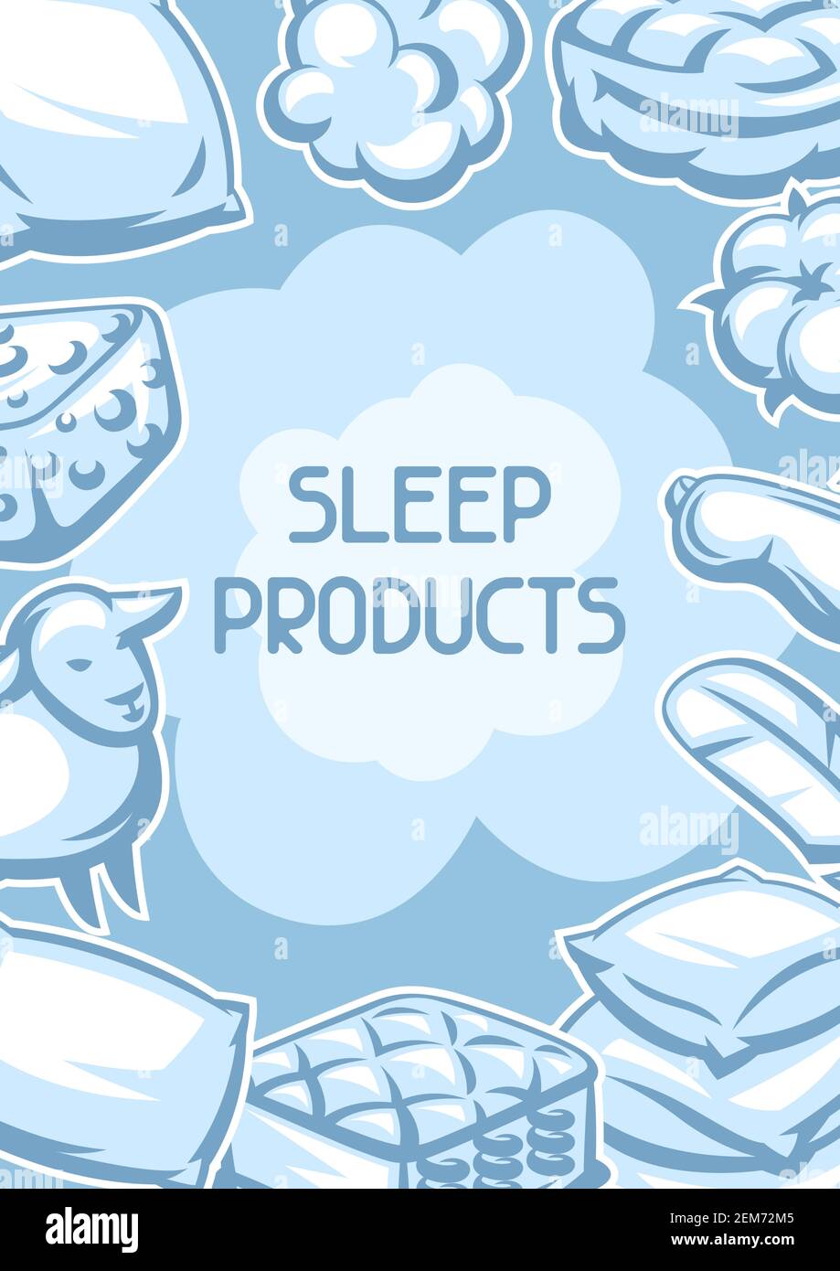 Background with bedroom items. Stock Vector